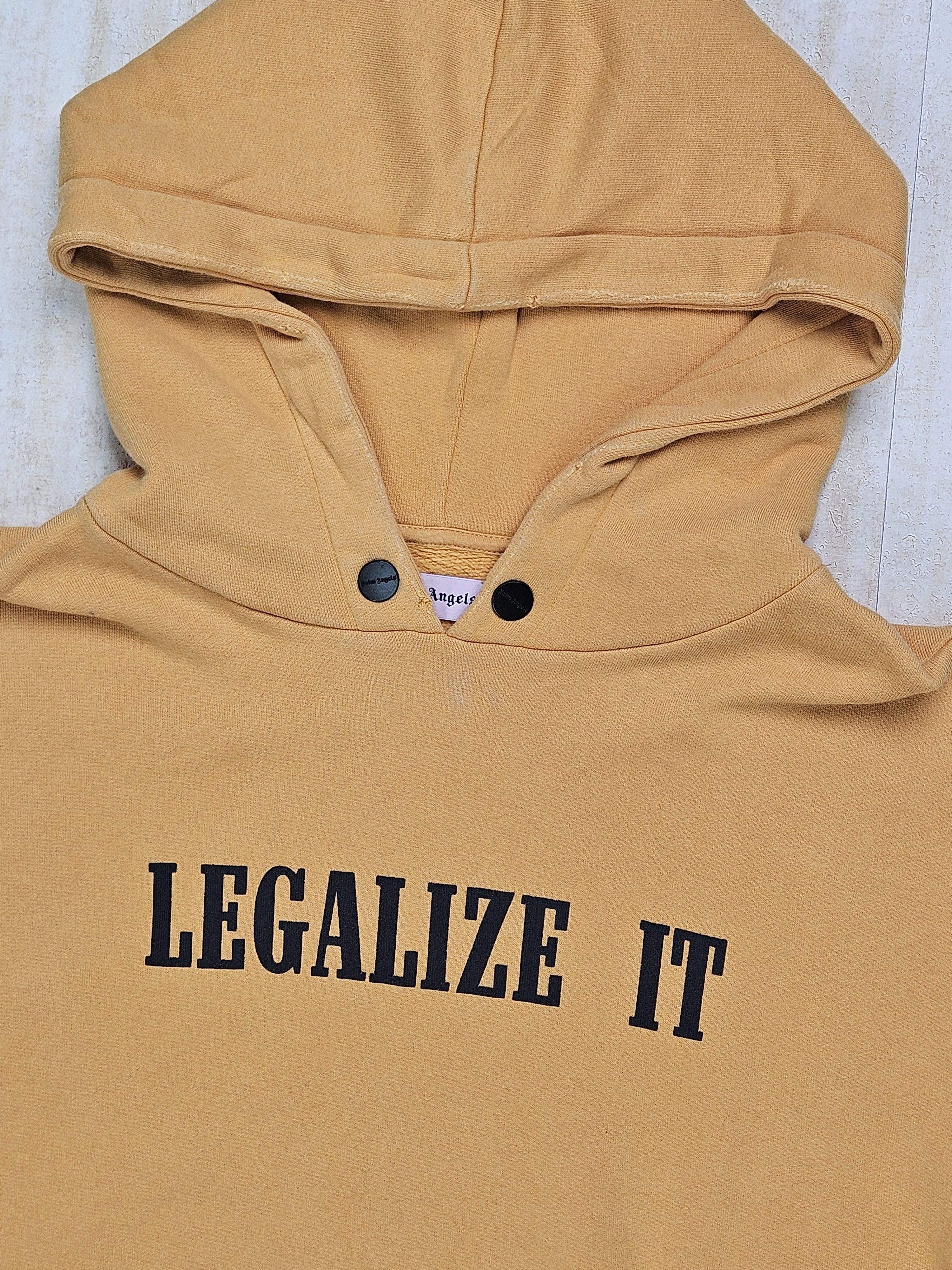 Palm Angels Palm Angels Mustard Yellow "LEGALIZE IT" Slogan Hoodie Size US M / EU 48-50 / 2 - 6 Thumbnail