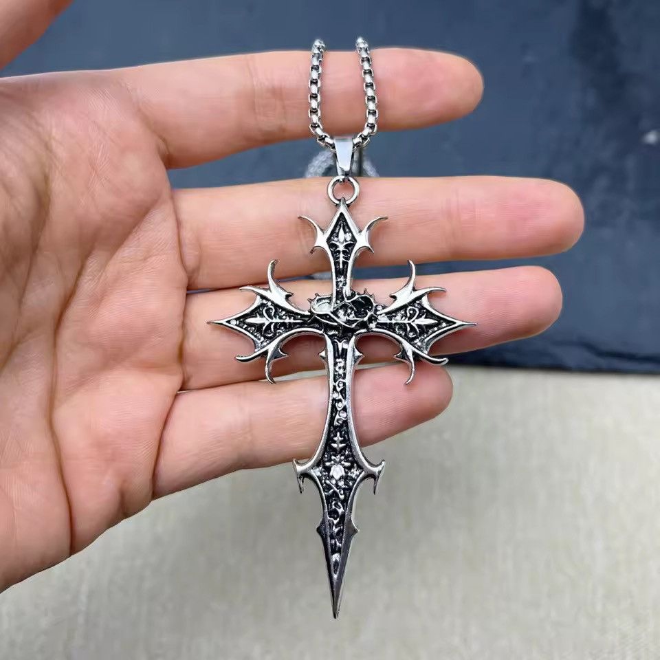 Japanese Brand Gothic Skeleton Cross Necklace Size ONE SIZE - 2 Thumbnail