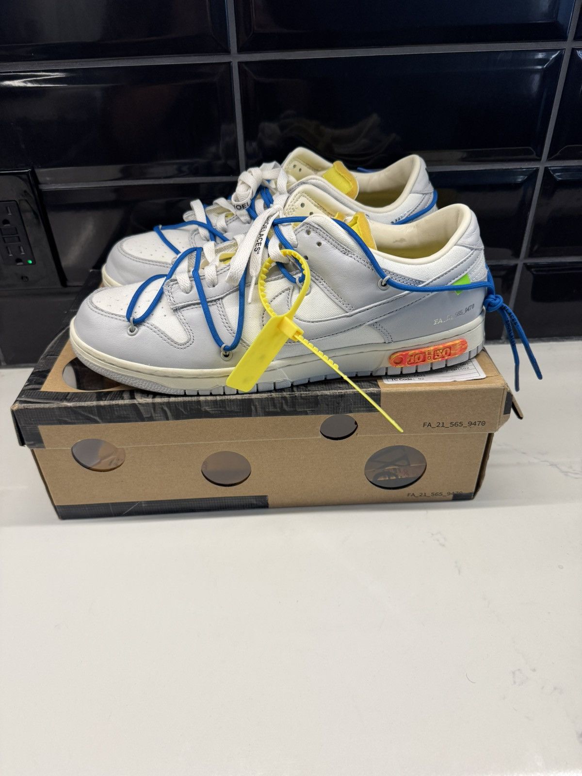 Nike × Off-White Nike x Off-White Dunk Low “Lot 10 of 50” / Blue Lace / US 13 Size US 13 / EU 46 - 5 Thumbnail