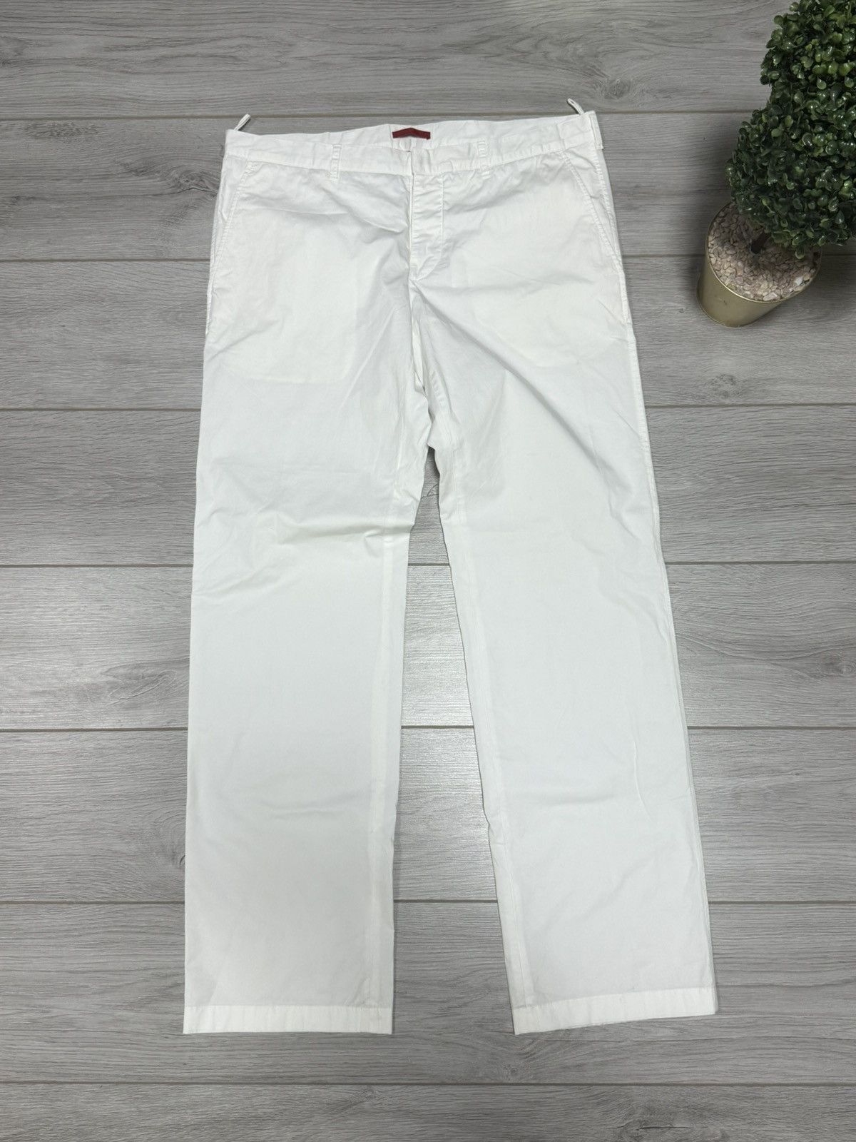 Prada Prada white tab straight pants vintage Size US 37 - 1 Thumbnail