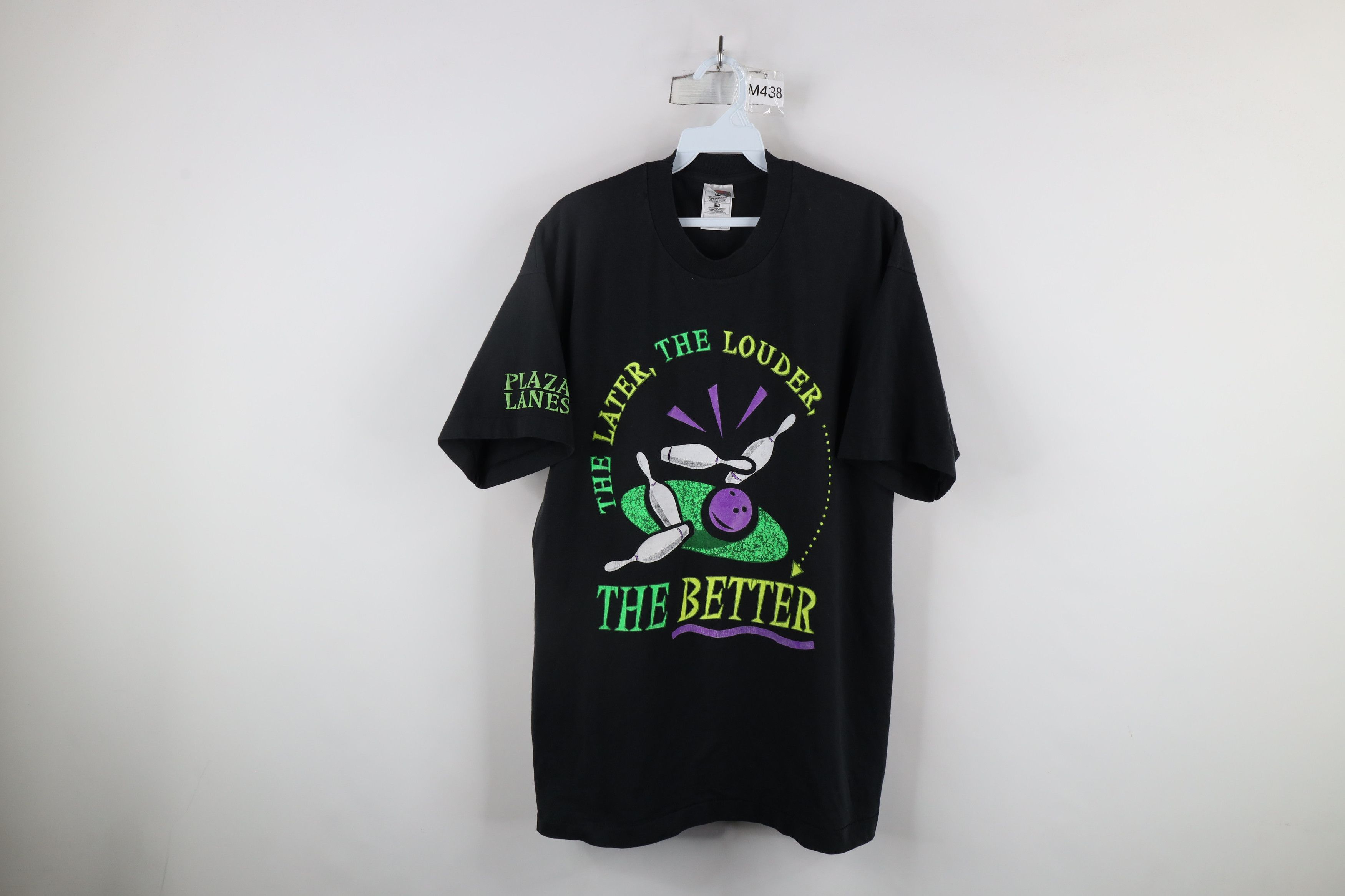 Vintage Vintage 90s Out Plaza Lanes Bowling Staff T-Shirt Black Size US XL / EU 56 / 4 - 1 Thumbnail