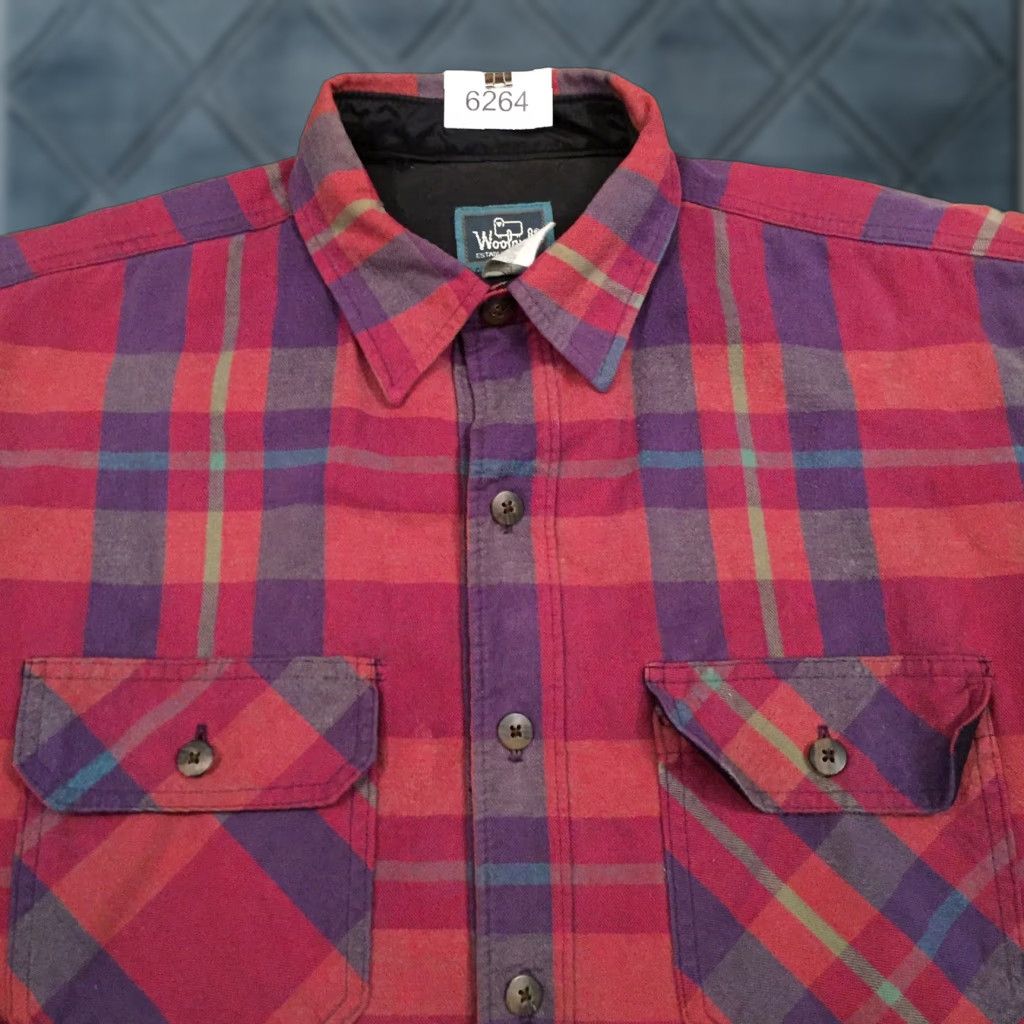 Vintage VINTAGE Woolrich Shirt Mens L Red Plaid Long Sleeve Button-Up Lined Size US L / EU 52-54 / 3 - 1 Thumbnail