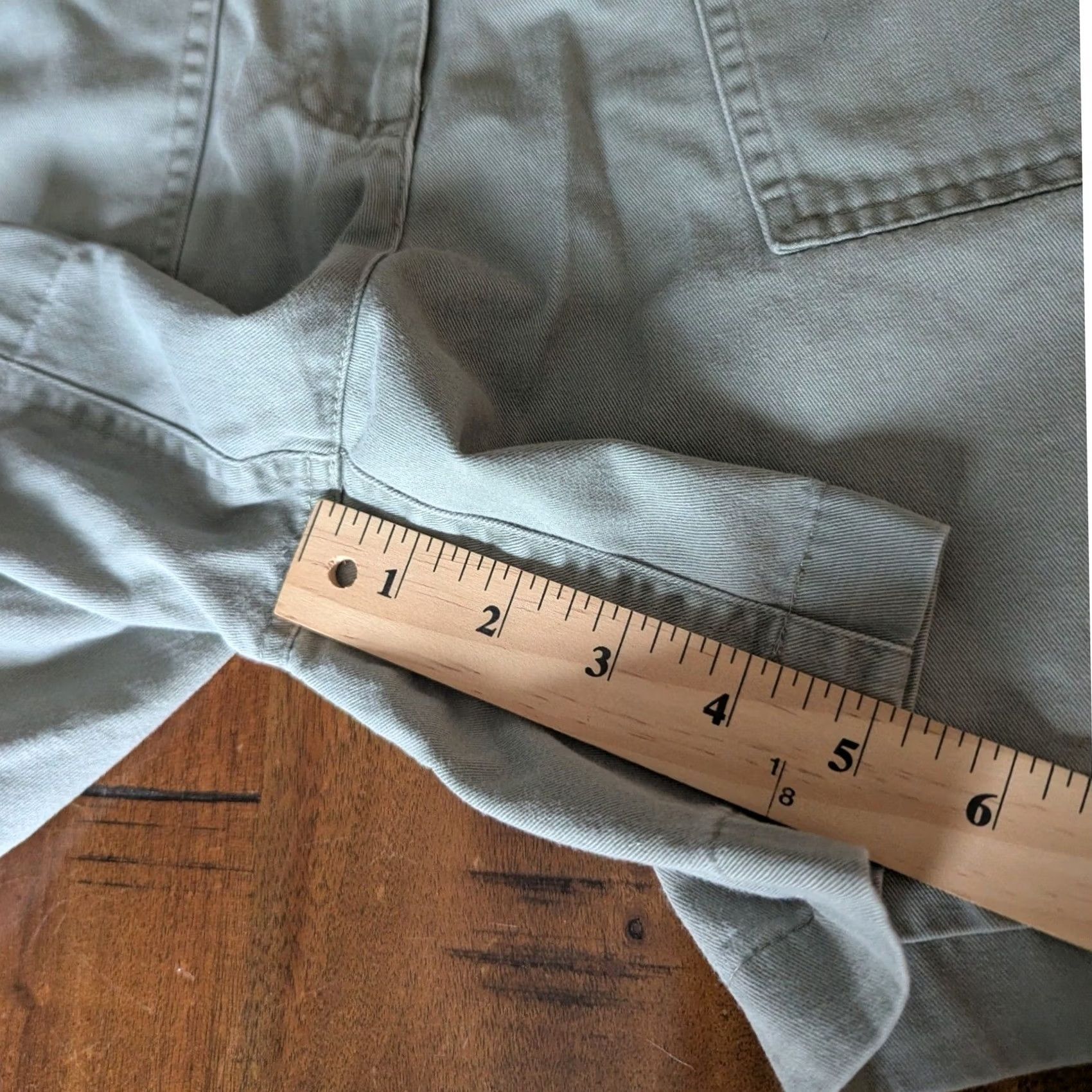 Jones New York VINTAGE Sage Green Utility Shorts Cotton Twill Womens Sz 8 High Rise 5-Pocket Button Zip Casual Workwear Cargo Summer 100% Cotton Jersey? Size 26" / US 2 / IT 38 - 5 Thumbnail