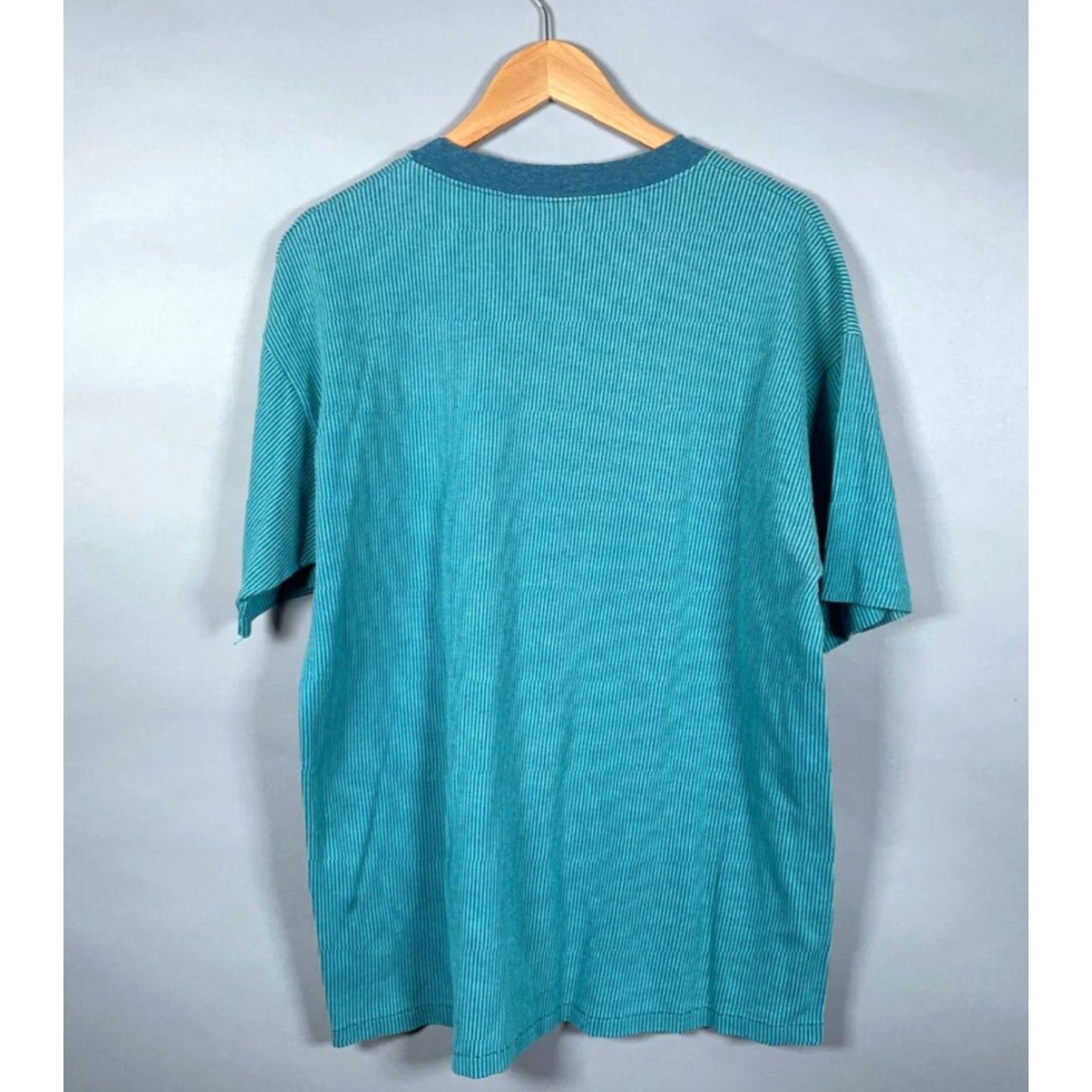 Vintage VINTAGE Cal Cru T-Shirt Men XL Green Stripe Embroidered Logo 90s Rivendell Single Stitch Shirt Size US XL / EU 56 / 4 - 3 Thumbnail