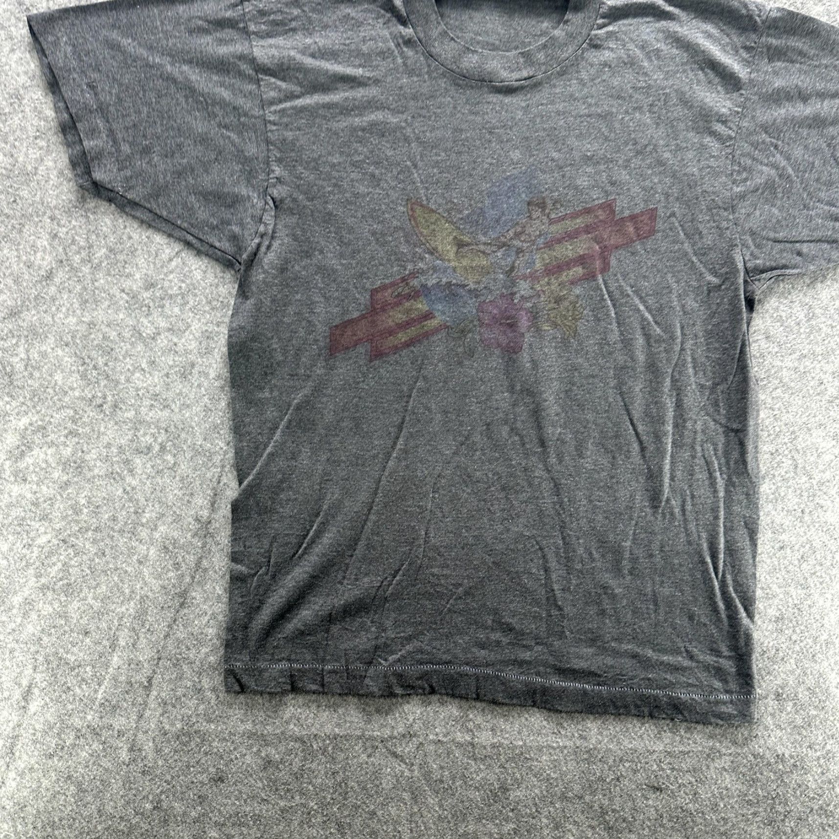 Other VINTAGE Surfer Shirt Mens Large Gray Graphic Print 90s Beach Tropical Crew Neck Short Sleeve Men Size US L / EU 52-54 / 3 - 3 Thumbnail