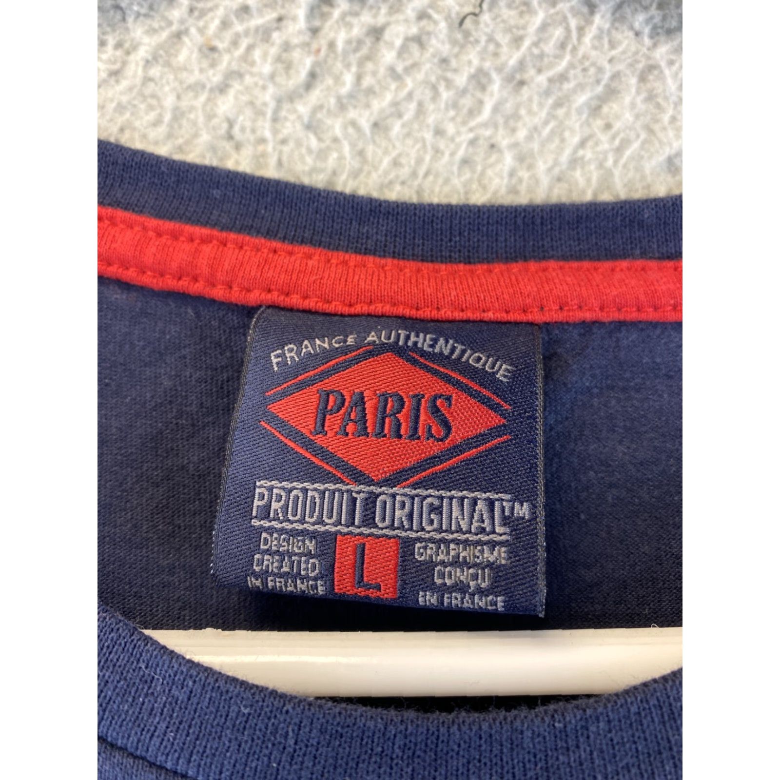 Vintage Paris Shirt Womens mens Large Red White Blue Short Sleeve France / 91-57 Size L / US 10 / IT 46 - 7 Thumbnail