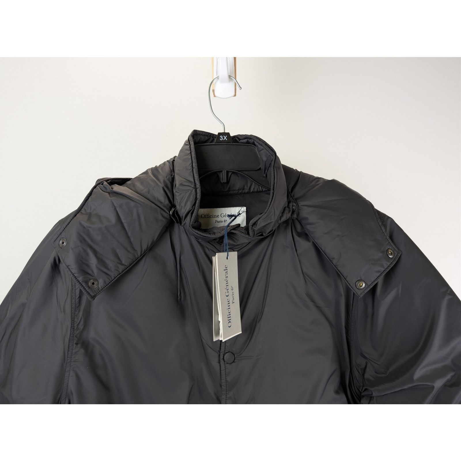 Officine Generale o1rshd1 Shell Hooded Jacket in Black Size US M / EU 48-50 / 2 - 3 Thumbnail