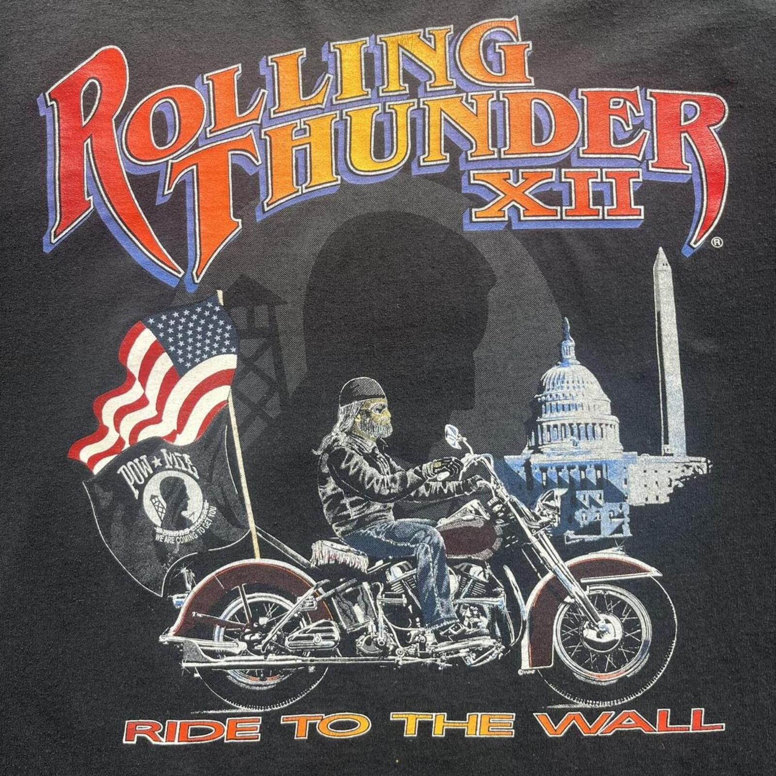 Hanes 1999 Rolling Thunder XII Motorcycle Graphic T-Shirt Size 3XL Size US XXL / EU 58 / 5 - 3 Thumbnail
