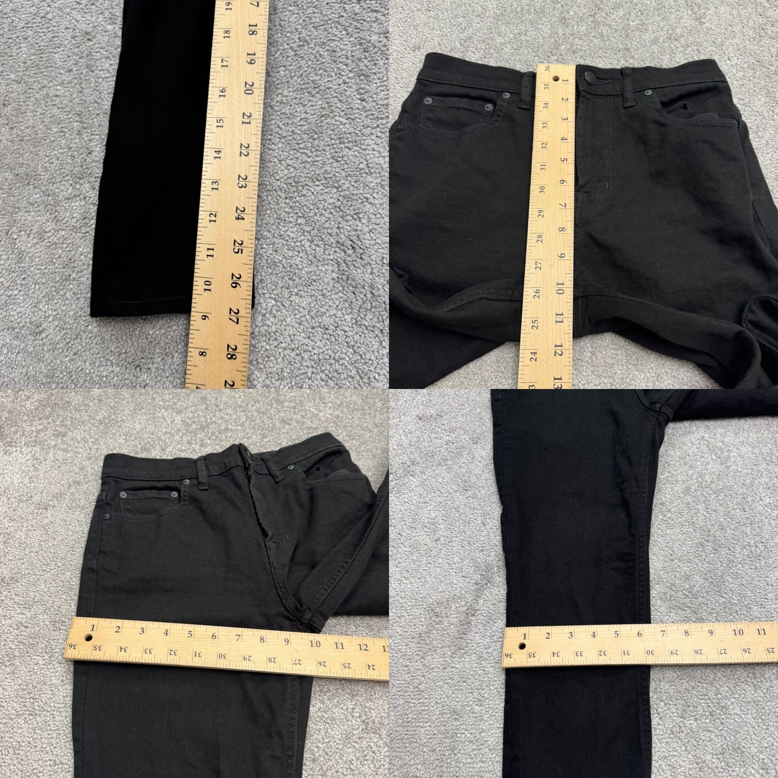 Outerknown OuterKnown S.E.A. Strand High Rise Skinny Jeans Womens 27 Black Stretch Denim | 5-Pocket Design | Button Zip Closure | Dark Wash Size 27" / US 4 / IT 40 - 9 Thumbnail