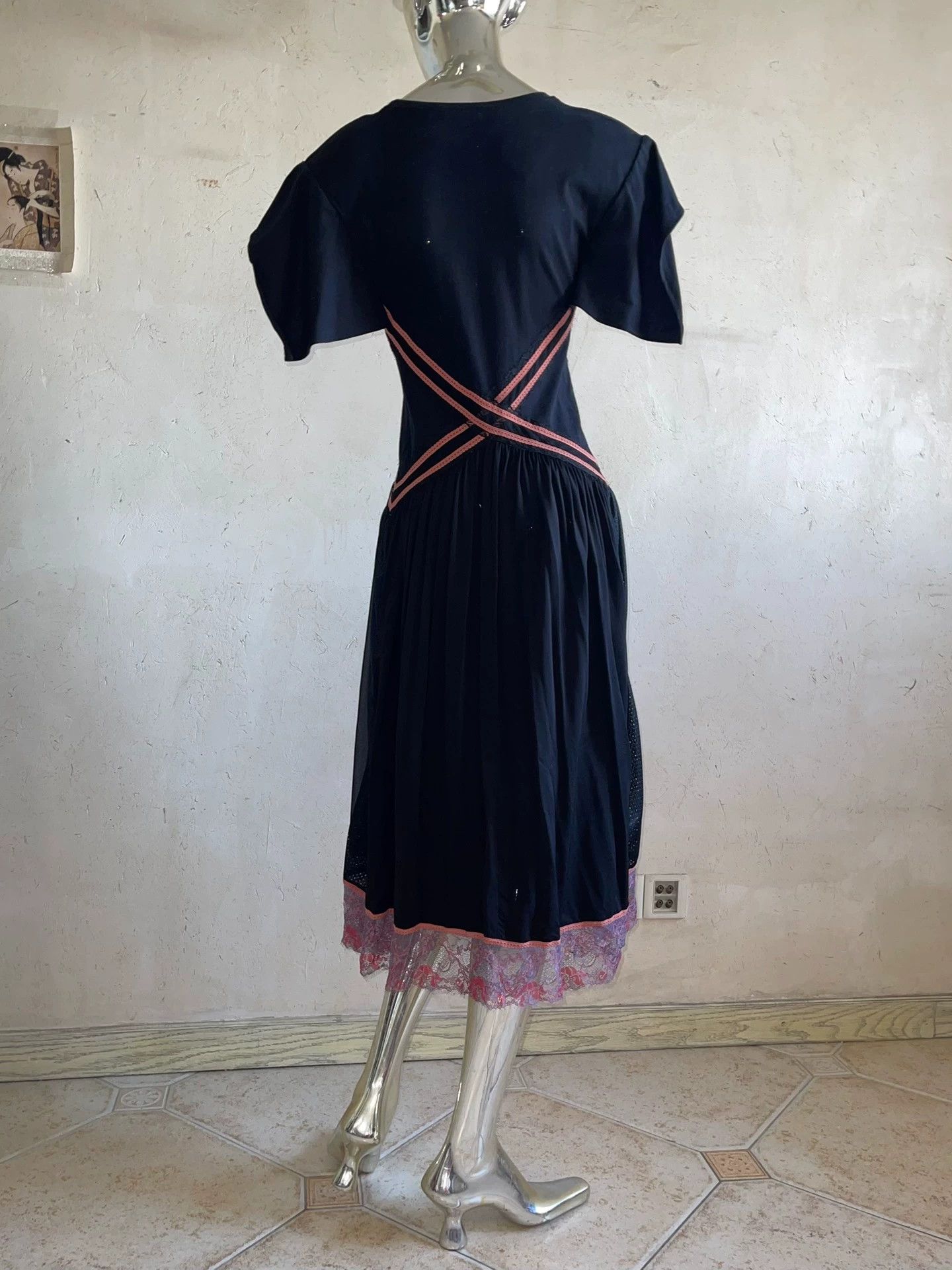 Other KOCHÉ Runway Shoulder Pads Lace-Inset Dress Size S Size S / US 4 / IT 40 - 8 Thumbnail