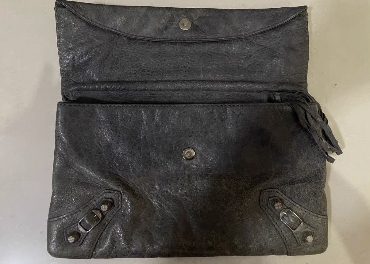 Balenciaga Balenciaga Paris Leather Biker Clutch with Metal Hardware Size ONE SIZE - 2 Thumbnail