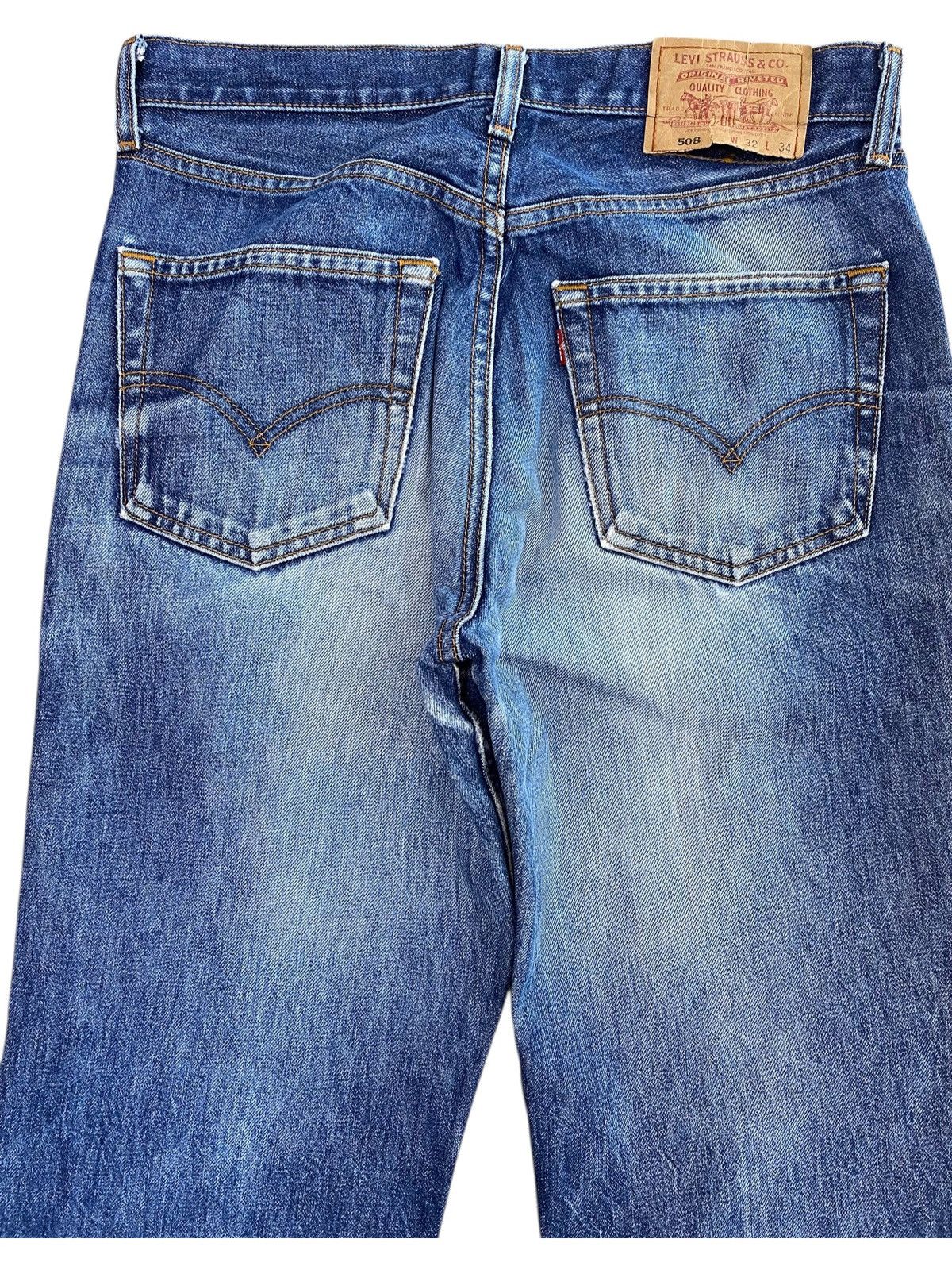 Levi's Levi’s 508 Whiskers Blue Faded Wash Style Straight Jeans Size US 30 / EU 46 - 4 Thumbnail