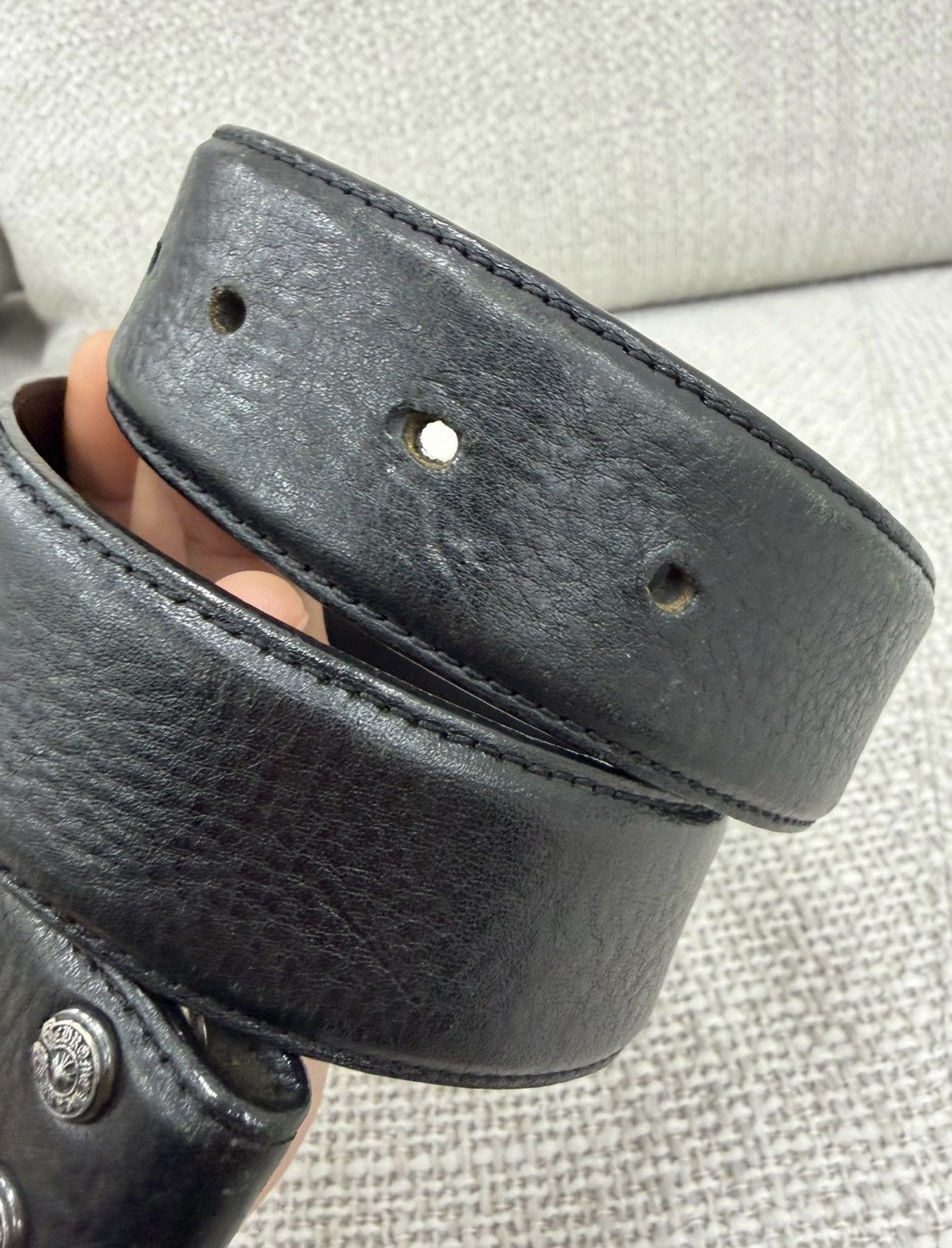 Chrome Hearts Size 30 Chrome Hearts Plain Black Leather Belt Size ONE SIZE - 4 Thumbnail