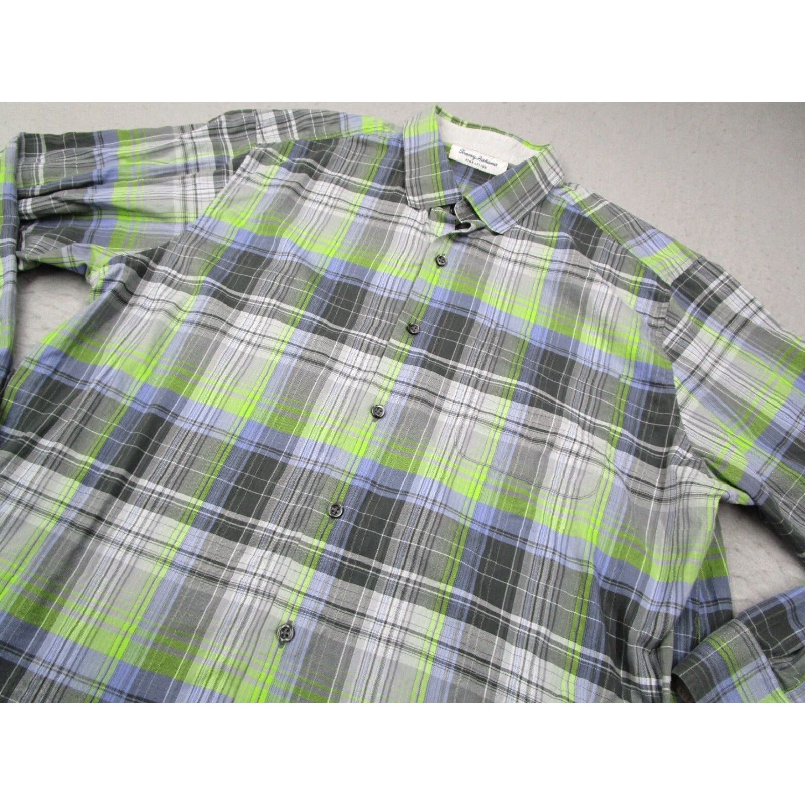 Tommy Bahama VINTAGE Tommy Bahama Men's Shirt XL Gray Plaid Long Sleeve Button-Up Casual Lifestyle Size US XL / EU 56 / 4 - 2 Thumbnail
