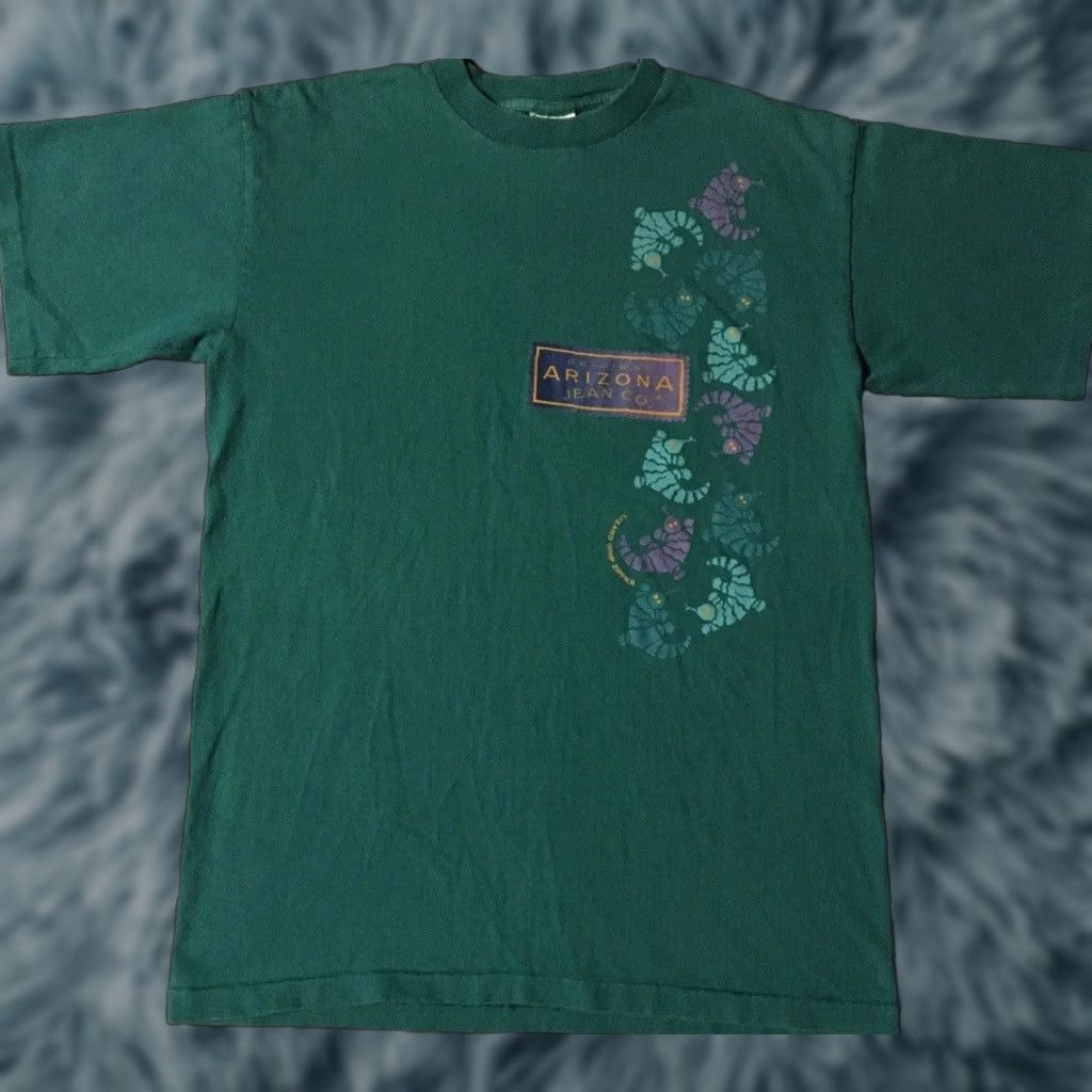 Vintage Vtg 90s Arizona Jean Co Faded Lizard Shirt L Animal Nature Art Grunge Biker AOP Size US L / EU 52-54 / 3 - 1 Thumbnail