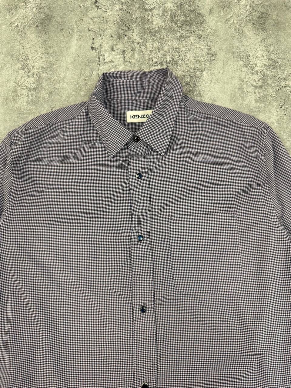 Kenzo Kenzo Men Cotton Shirt Check Purple Size M Size US M / EU 48-50 / 2 - 3 Thumbnail