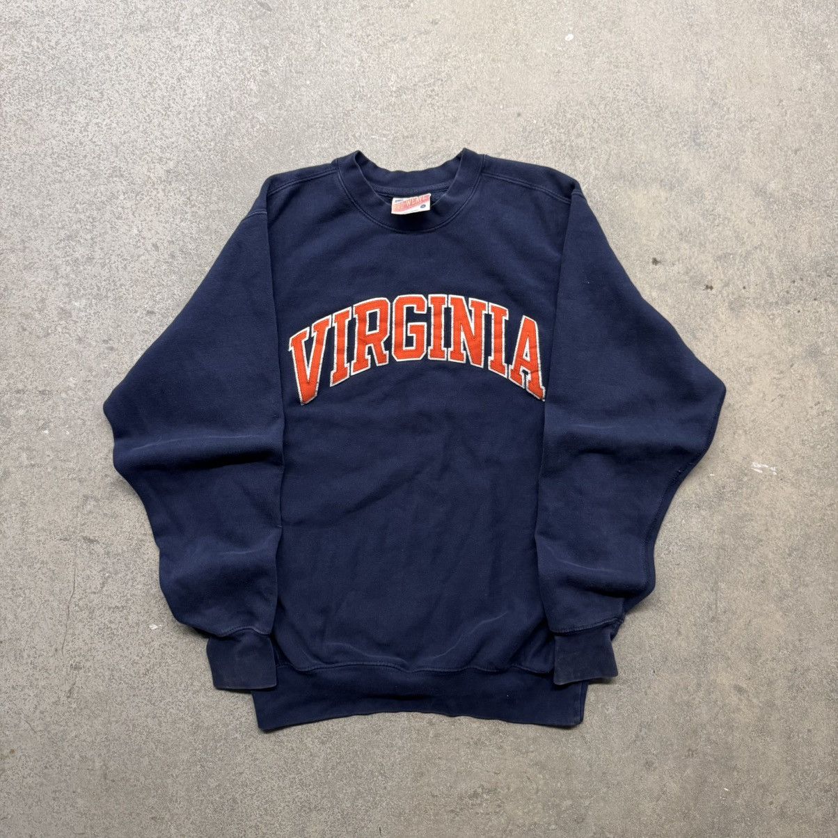 Vintage Vintage 90s Y2K Virginia Spellout Crewneck Sweatshirt Navy Size US S / EU 44-46 / 1 - 2 Thumbnail