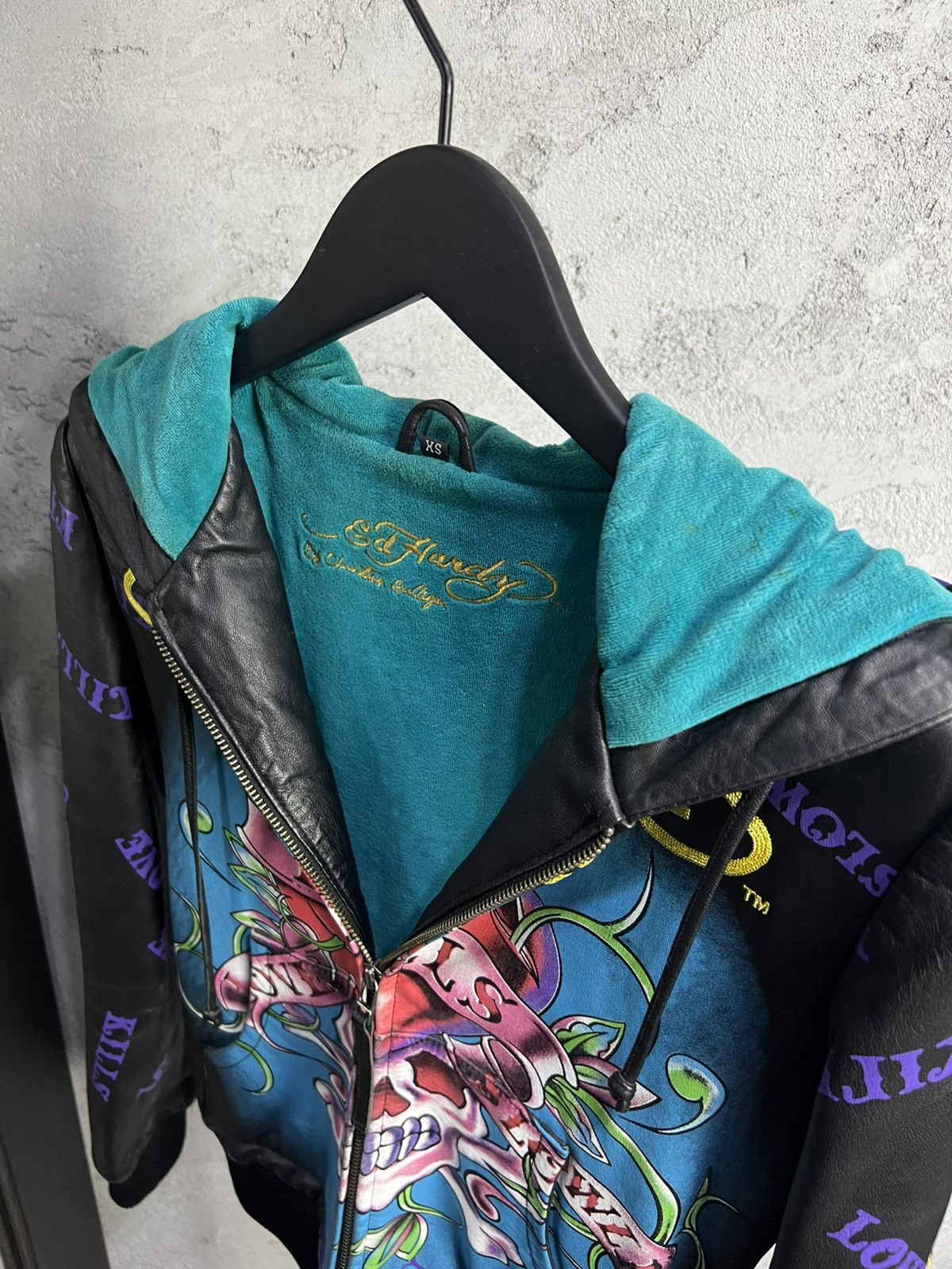 Ed Hardy Vintage Ed Hardy leather jacket "Love Kills Slowly" S Size XS / US 0-2 / IT 36-38 - 9 Thumbnail