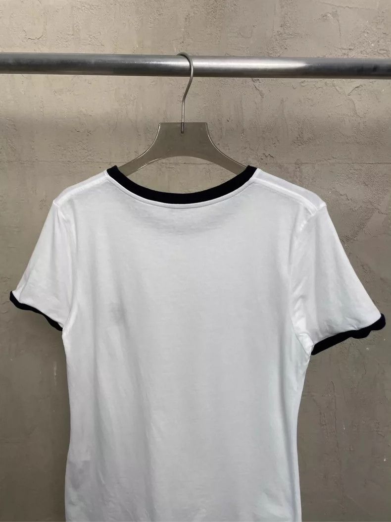 Loewe LOEWE White embroidered small Logo black edged short sleev Size S / US 4 / IT 40 - 2 Thumbnail