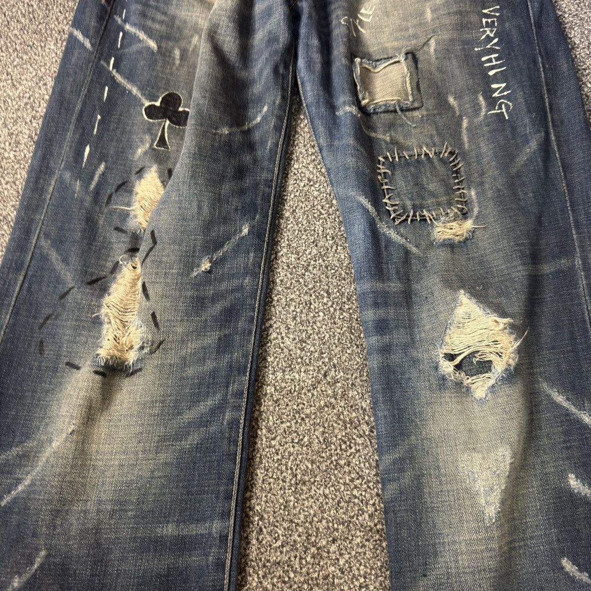 Japanese Brand Japanese Destroyed Karakuri Thrashed Denim Vintage Y2K Size US 34 / EU 50 - 7 Thumbnail