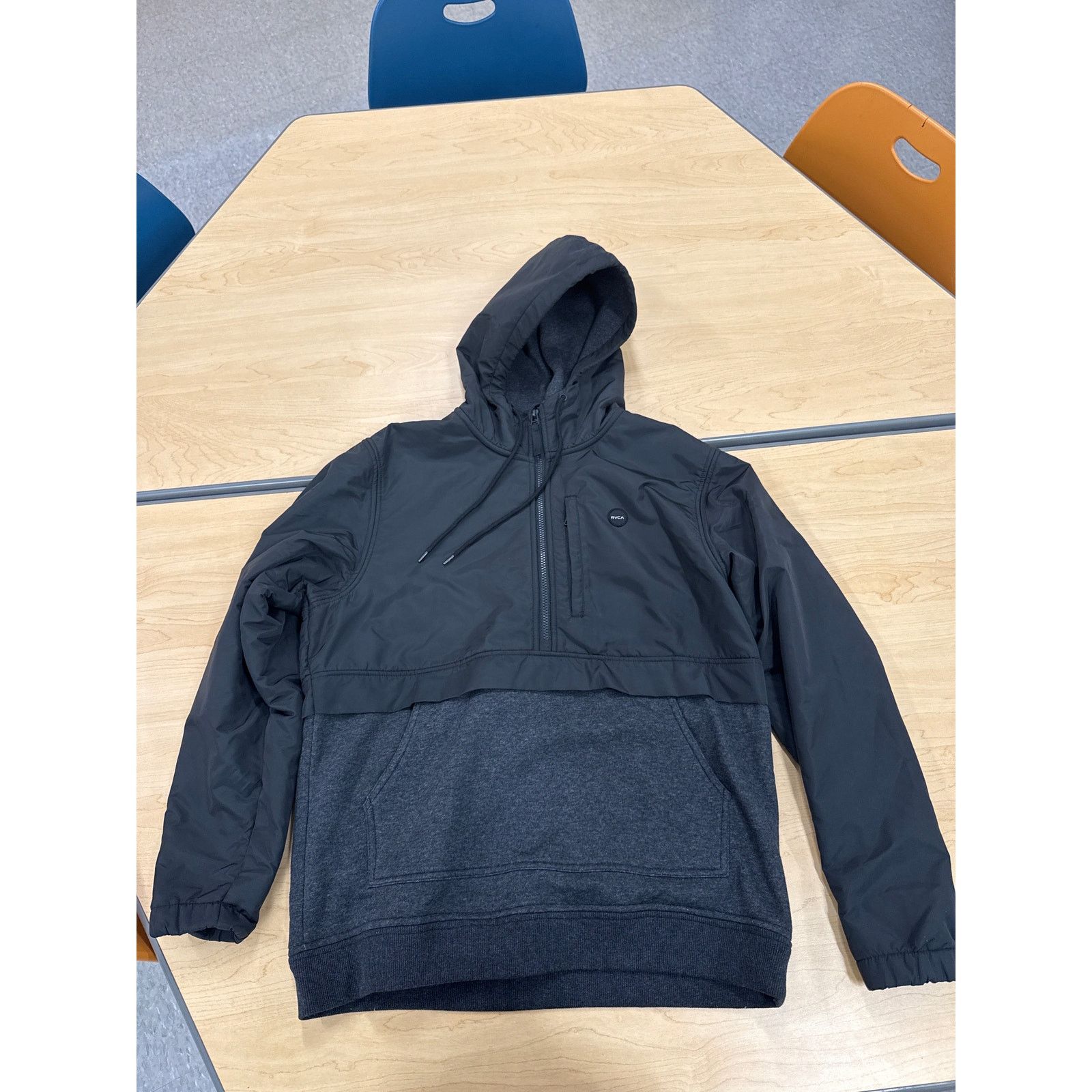 RVCA RVCA Anorak Hoodie Jacket Black / Charcoal Men’s Large Size US L / EU 52-54 / 3 - 1 Thumbnail