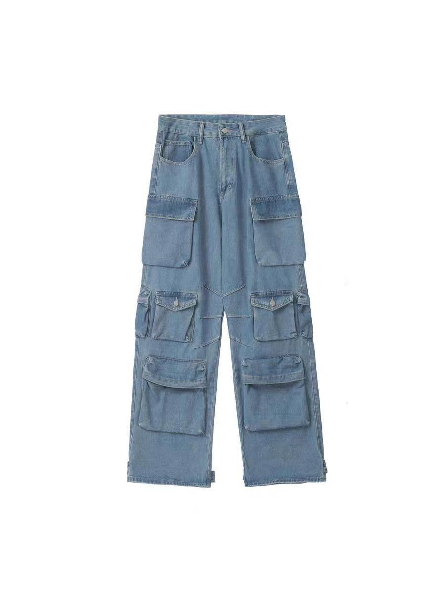 Jean × Vintage Baggy Multi Pocket Cargo Denim Jeans Size US 30 / EU 46 - 5 Thumbnail