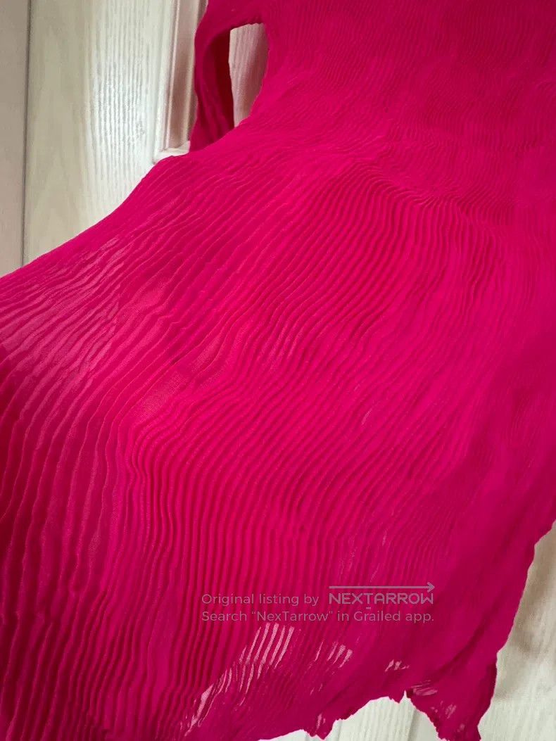 Issey Miyake Issey Miyake Magenta Semi-turtleneck Willow-patterned Top Size M / US 6-8 / IT 42-44 - 3 Thumbnail