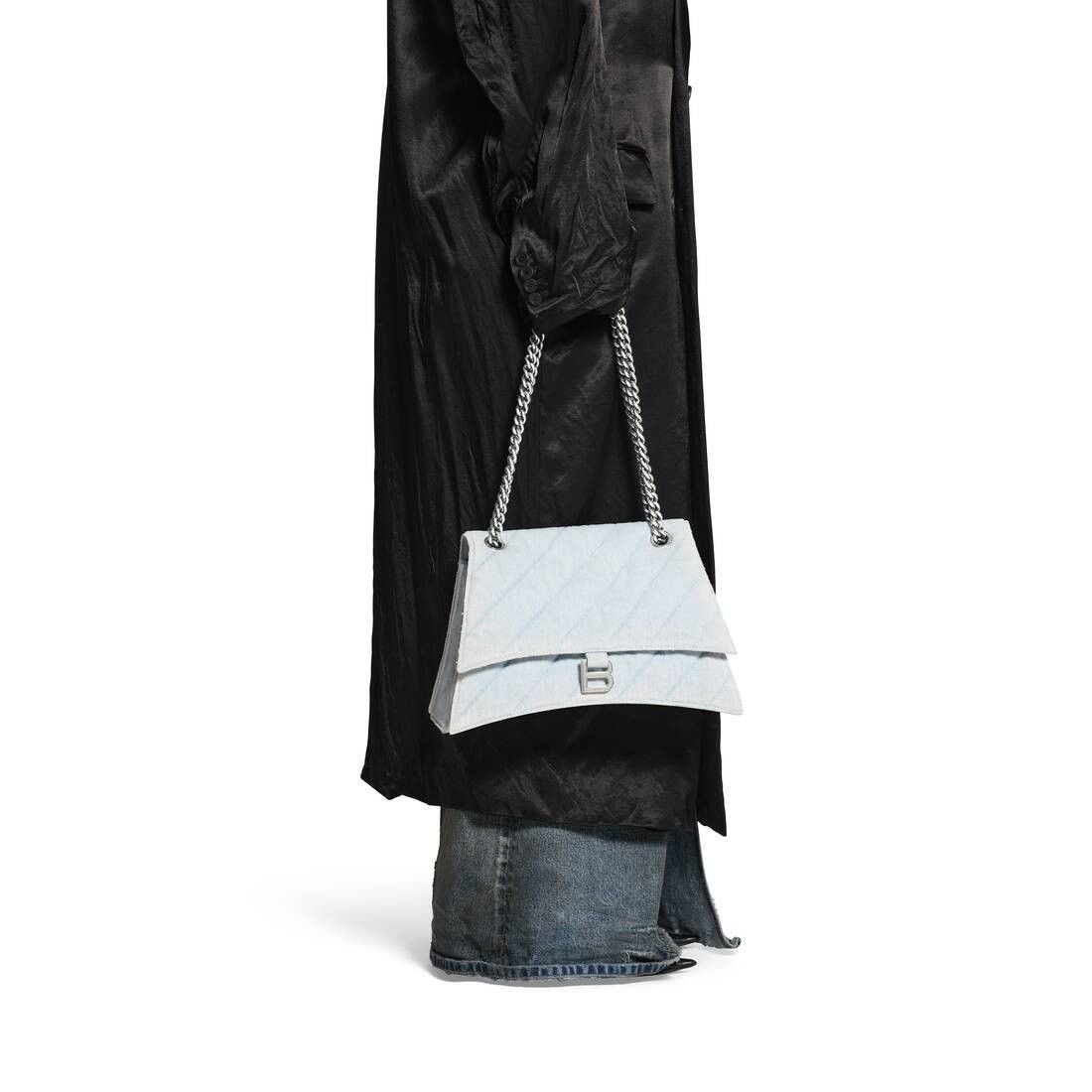 Balenciaga oc11z0426 Size: OS / Crush Medium Chain Bag Quilted Denim Size ONE SIZE - 2 Thumbnail