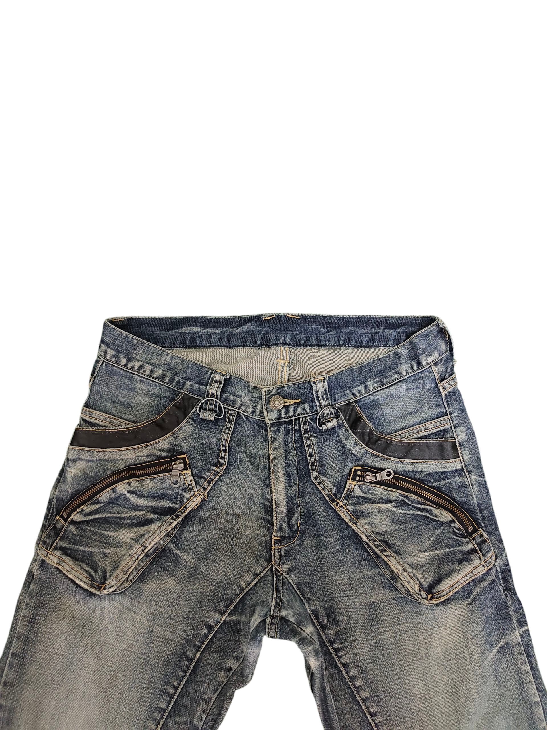 PPFM Ppfm Multi Zipper Pocket Distress Denim Jeans Grunge Punk Size US 32 / EU 48 - 2 Thumbnail
