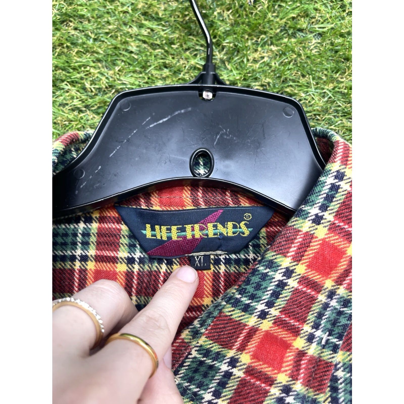 Alife VINTAGE Life Trends Red Plaid Flannel Shirt Mens XL Button-Up 100% Cotton Outdoor Workwear 80s Pockets Size US XL / EU 56 / 4 - 7 Thumbnail