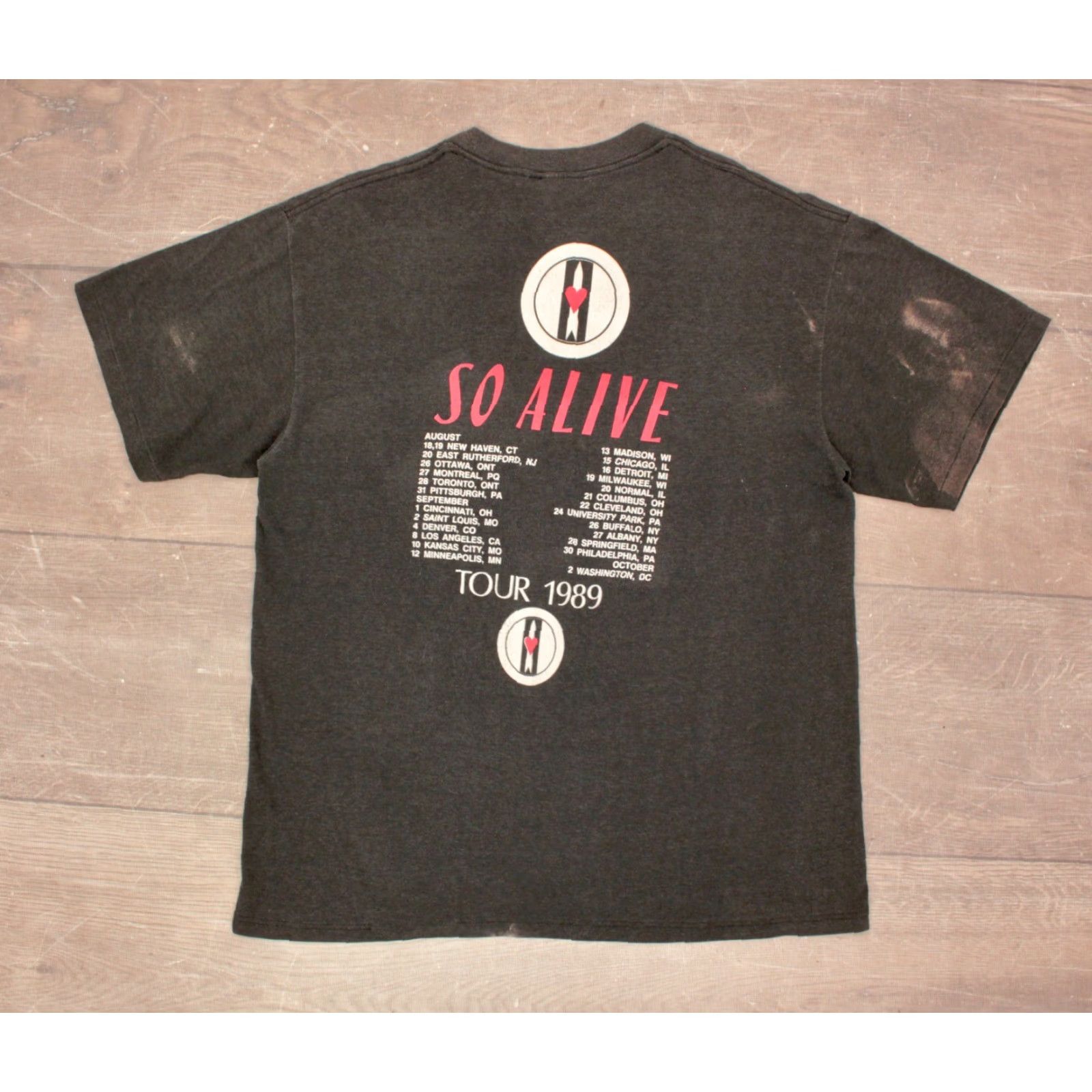 Vintage Nike T-Shirt Mens VTG 80s Love and Rockets So Alive Tour 1989 Black L 1980s Graphic Tee All Size US L / EU 52-54 / 3 - 2 Thumbnail