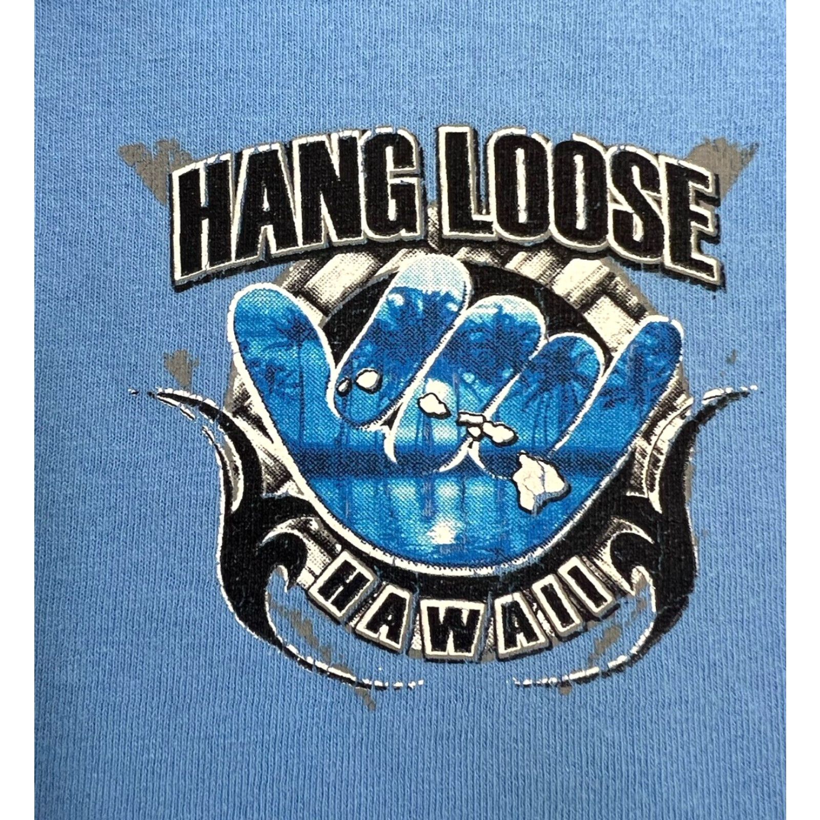Anvil VINTAGE Hang Loose Hawaii Hilo Surf Beach Blue T-Shirt XL Men Crew Neck Short Sleeve Blue Beach XL Mens Size US XL / EU 56 / 4 - 6 Thumbnail