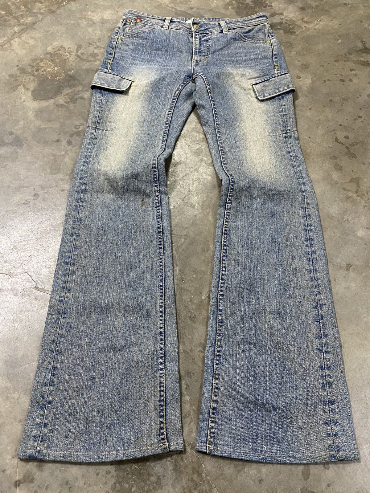 Hysteric Glamour × If Six Was Nine × Tornado Mart Flare Jeans Georgia Love Cargo Stretch Jeans @267 Size US 29 - 4 Thumbnail