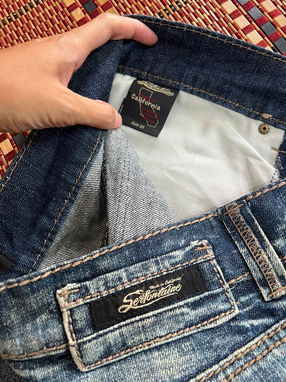 Vintage Serfortaine Relaxed Wide Leg California Twisted Seams Jeans Size US 34 / EU 50 - 8 Thumbnail