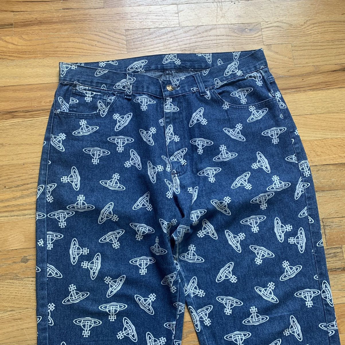 Vivienne Westwood SS1985 Orb Monogram Print Jeans Size US 34 / EU 50 - 2 Thumbnail