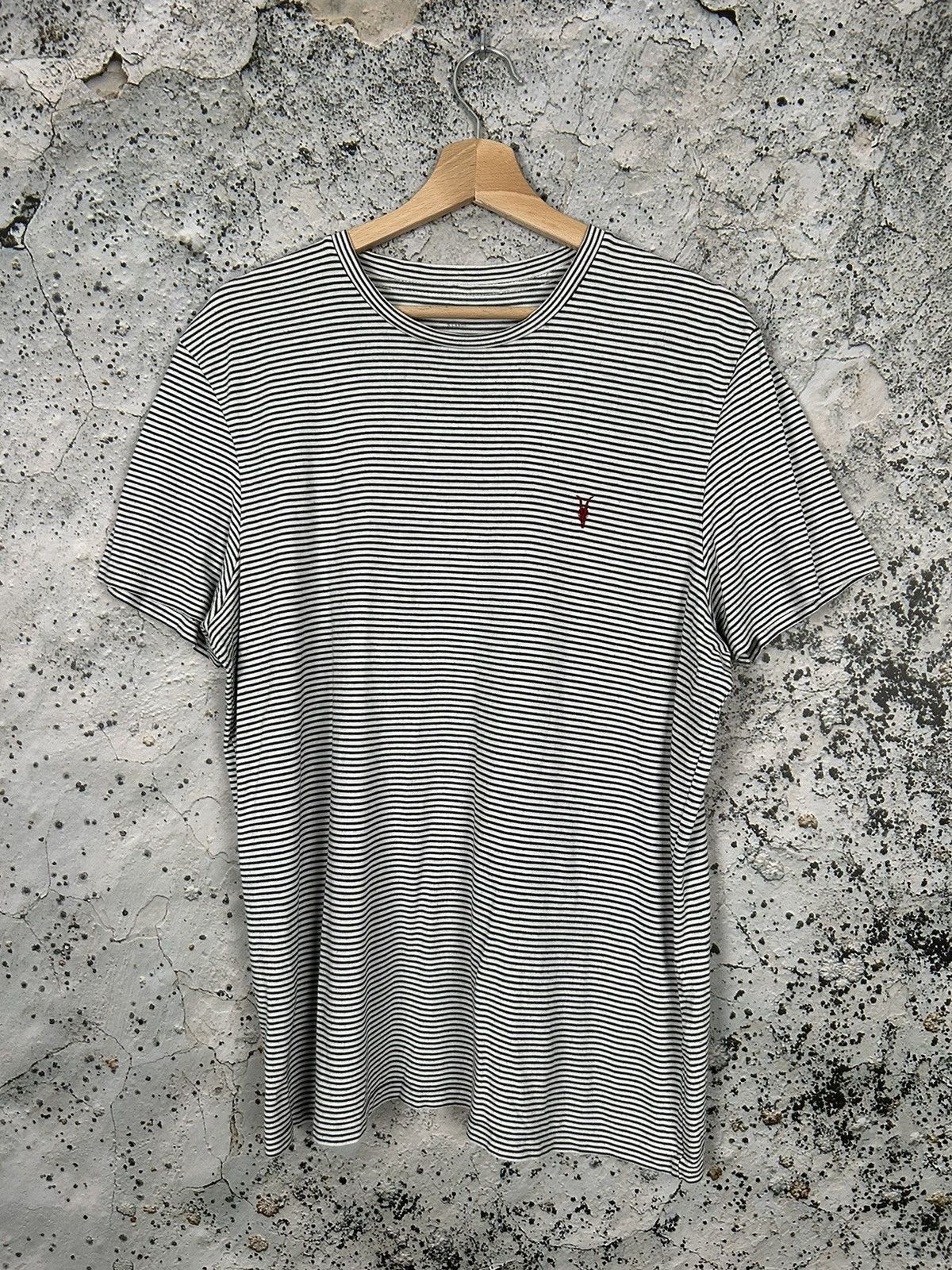 Allsaints Allsaints Stripped Classic Tee Japanese Punk Grunge Size US XL / EU 56 / 4 - 1 Thumbnail