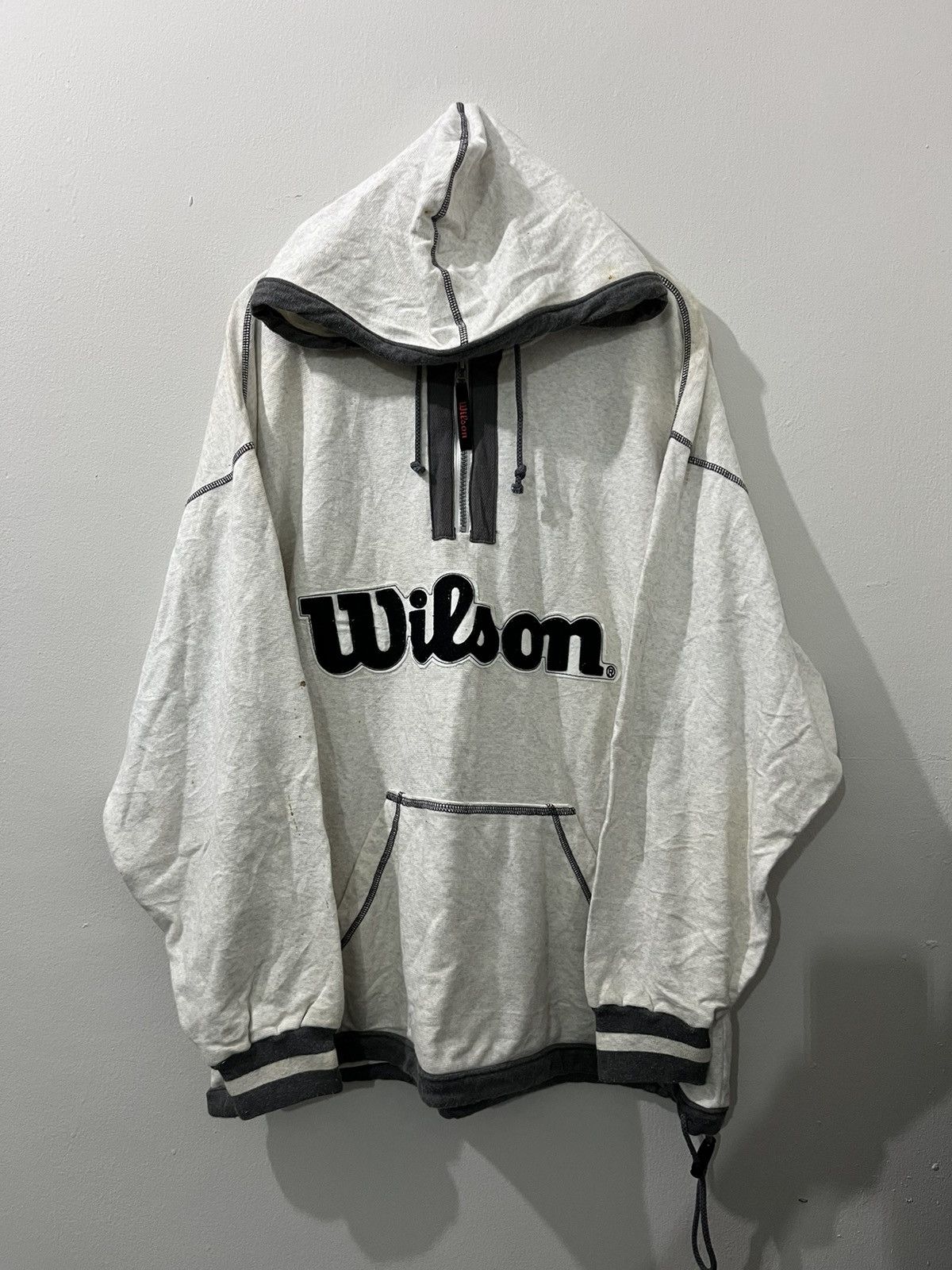 🎱90s WILSON BIG LOGO HOODIE ZIPPER