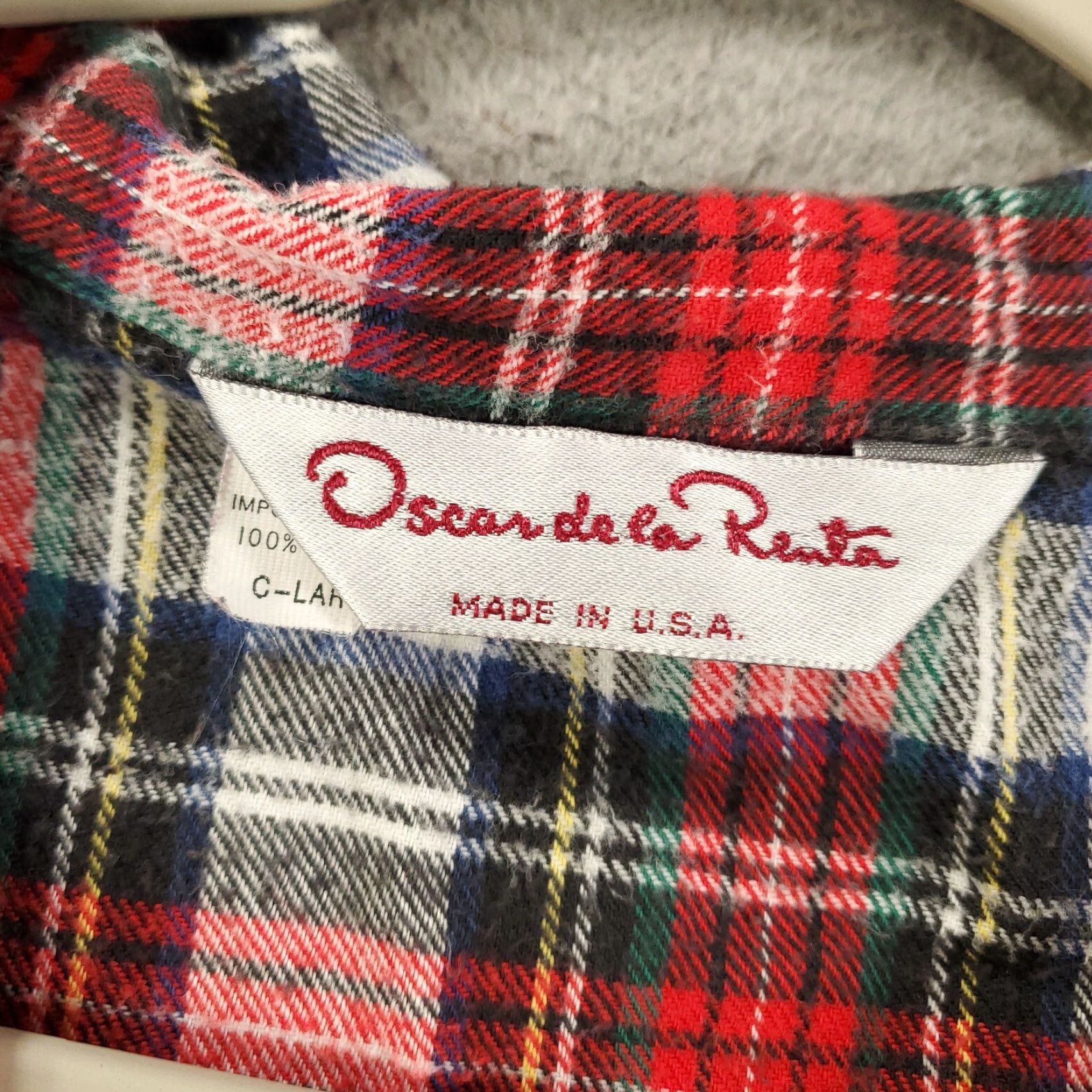 Oscar De La Renta Oscar de la Renta Flannel Pajama Top Mens L Plaid Button Up Shirt PJ USA Size US L / EU 52-54 / 3 - 4 Thumbnail