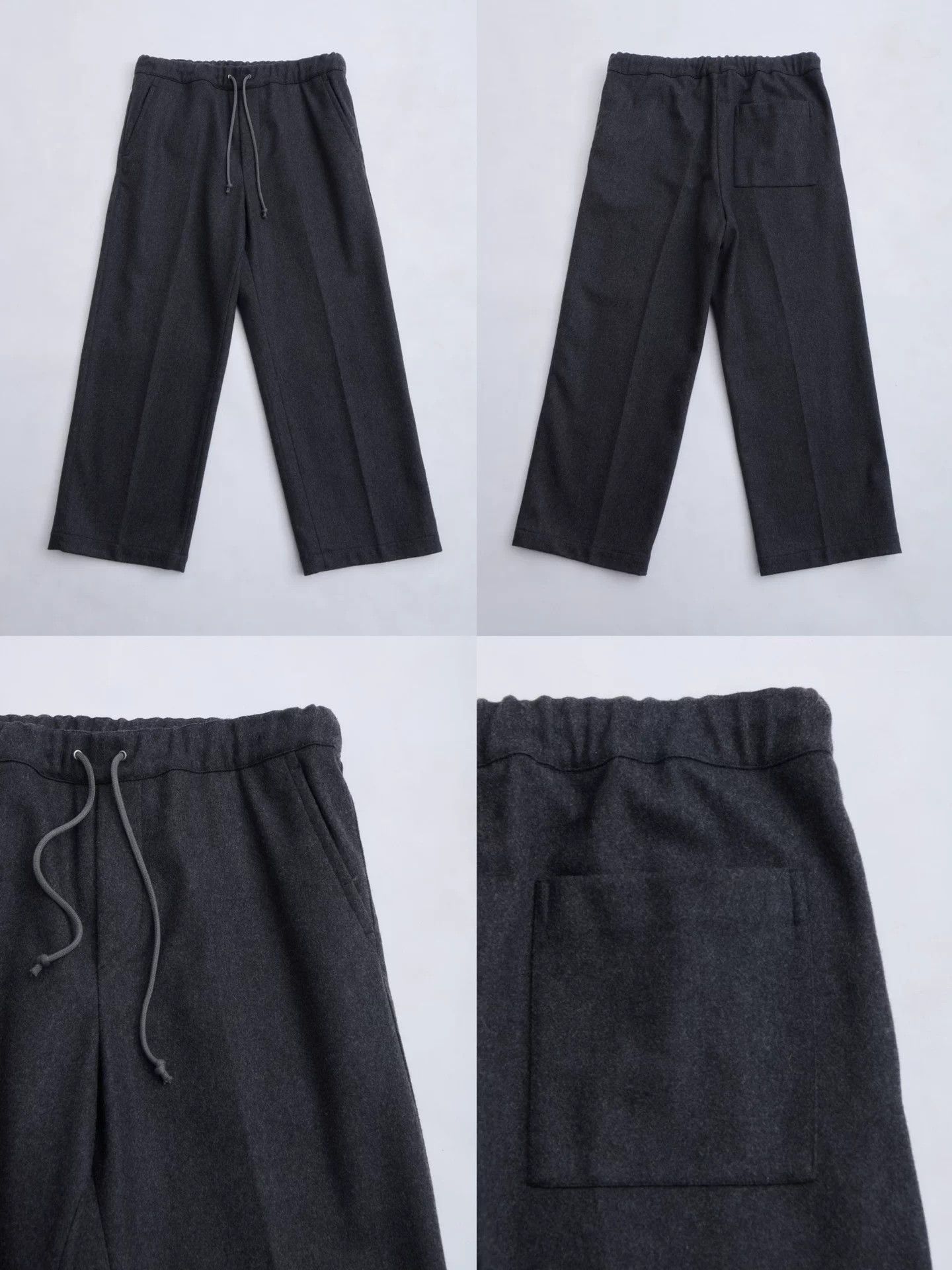 OAMC OAMC Dark Gray Wool Drawstring Straight Pants Vintage Size US 34 / EU 50 - 8 Thumbnail