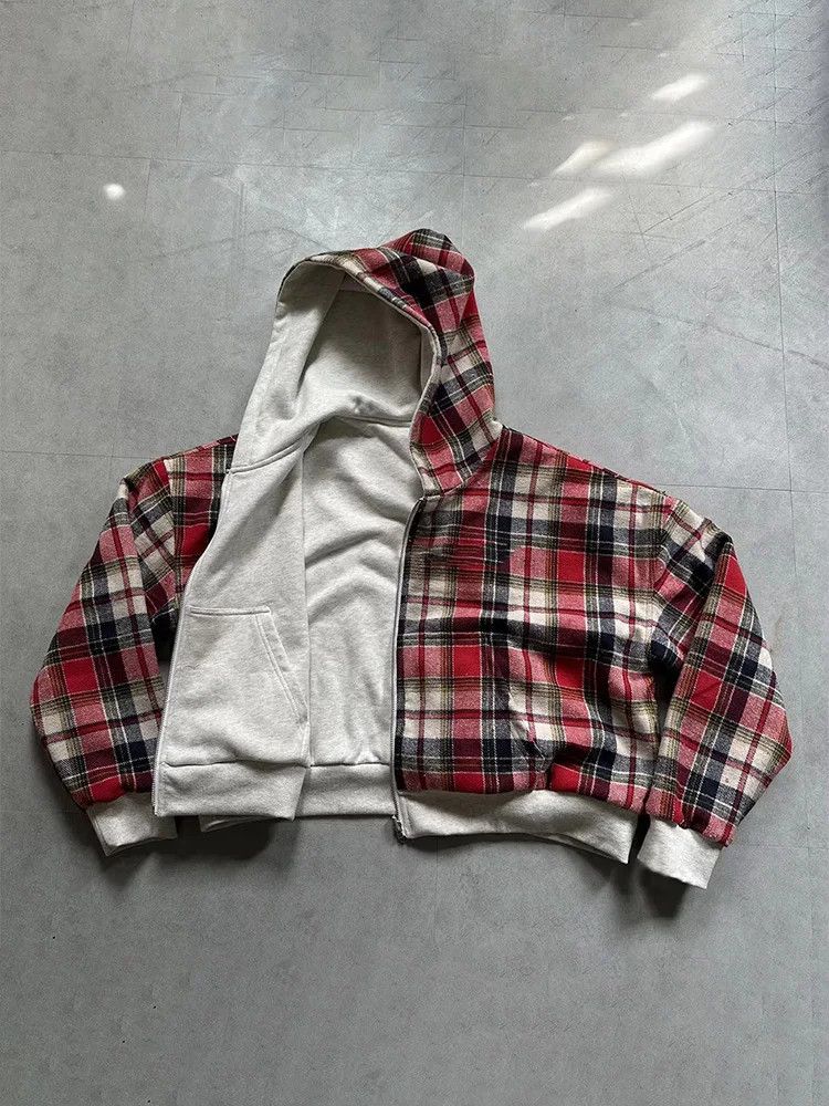 Japanese Brand Vintage Oversized Reversible Plaid Zip Up Hoodie Size US L / EU 52-54 / 3 - 2 Thumbnail