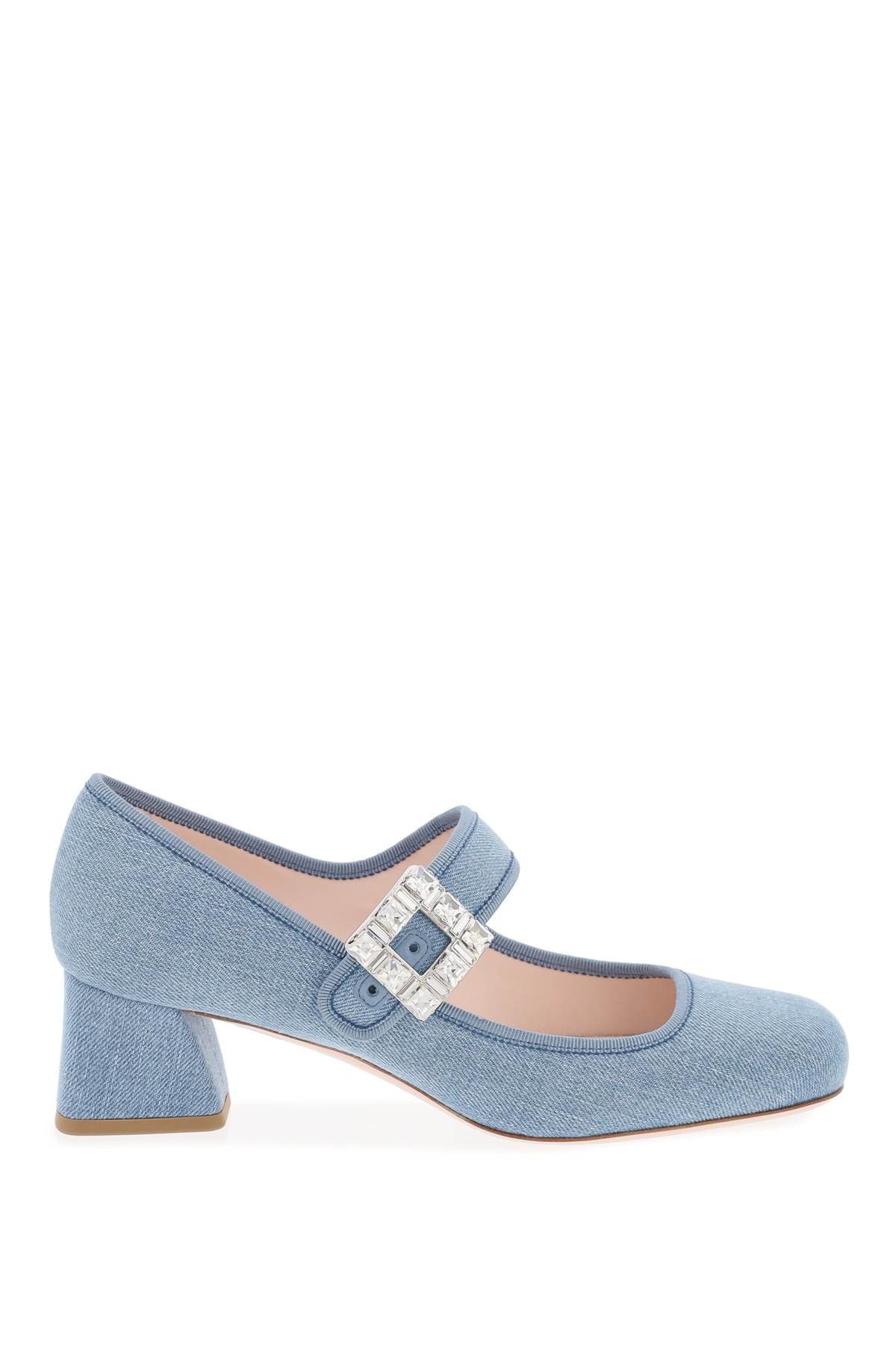 image of Roger Vivier "denim Très Vivier Dé Shoes in Jeans Chiaro, Women's (Size 7)
