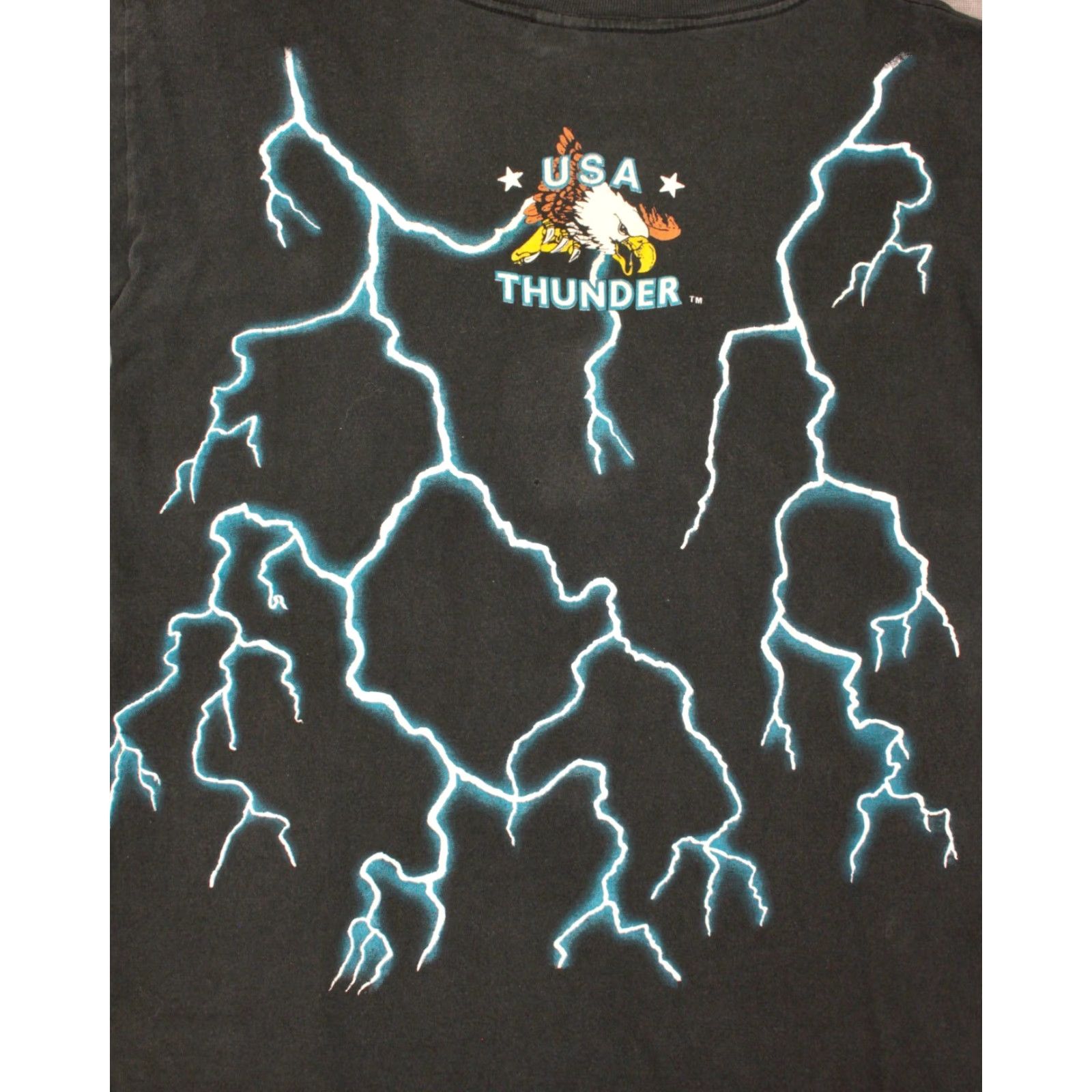 Vintage VINTAGE USA Thunder Wolf TShirt Mens L Black 1990s Graphic Tee T USA Shirt World Size US L / EU 52-54 / 3 - 6 Thumbnail