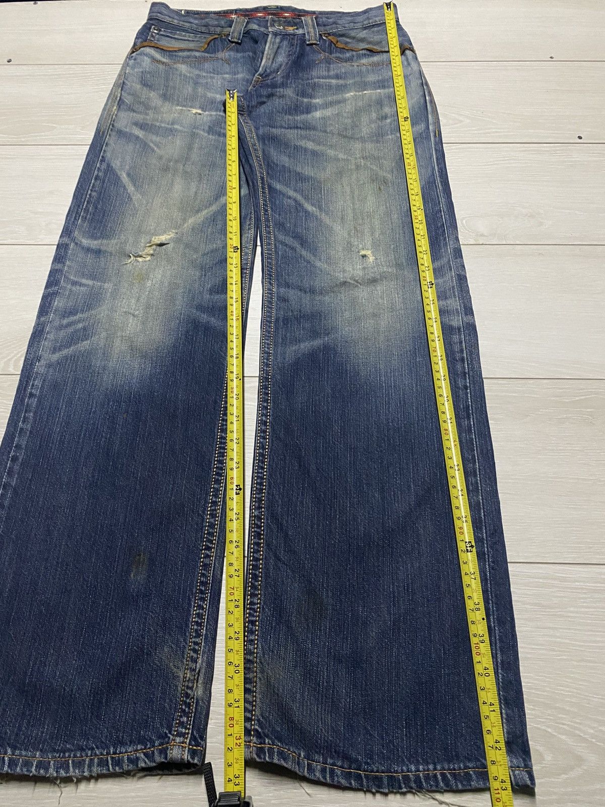 Junya Watanabe Vintage Edwin XV Mud Wash Diatressed Baggy Jeans Size US 32 / EU 48 - 17 Thumbnail