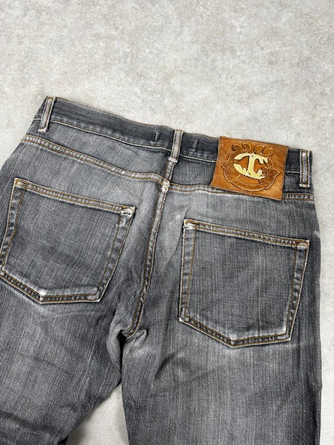 Roberto Cavalli 2000s Cavalli Grey Distressed Bootcut Jeans Size US 32 / EU 48 - 7 Thumbnail