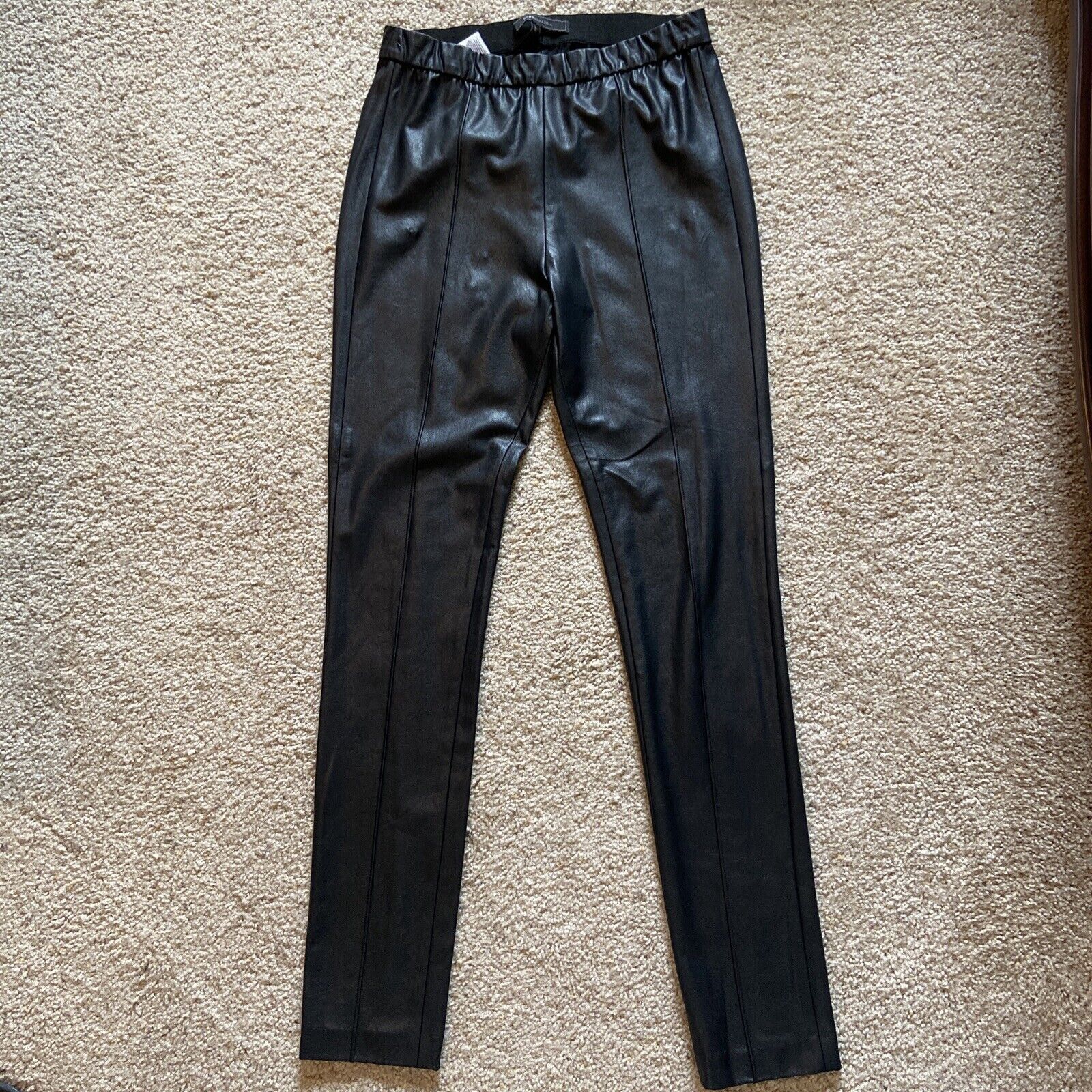 Bcbgmaxazria Women's BCBG MAXAZRIA Black Faux Leather Leggings Pants, S Size 27" / US 4 / IT 40 - 2 Thumbnail