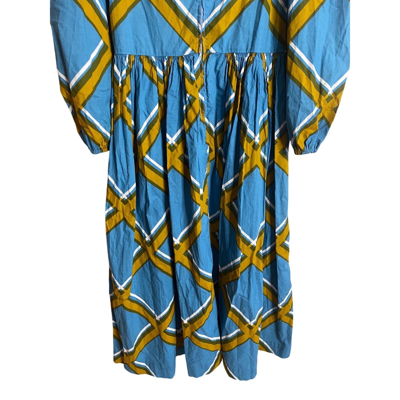 Marimekko Vintage 1972 Marimekko Grid Pattern Cotton Maxi Dress Size XL / US 12-14 / IT 48-50 - 4 Thumbnail