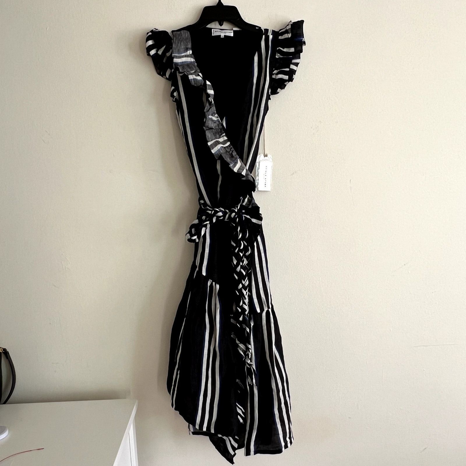 Apiece Apart Apiece Apart Costa Del Sol Wrap Dress Blue White Size 4 UB Size S / US 4 / IT 40 - 4 Thumbnail