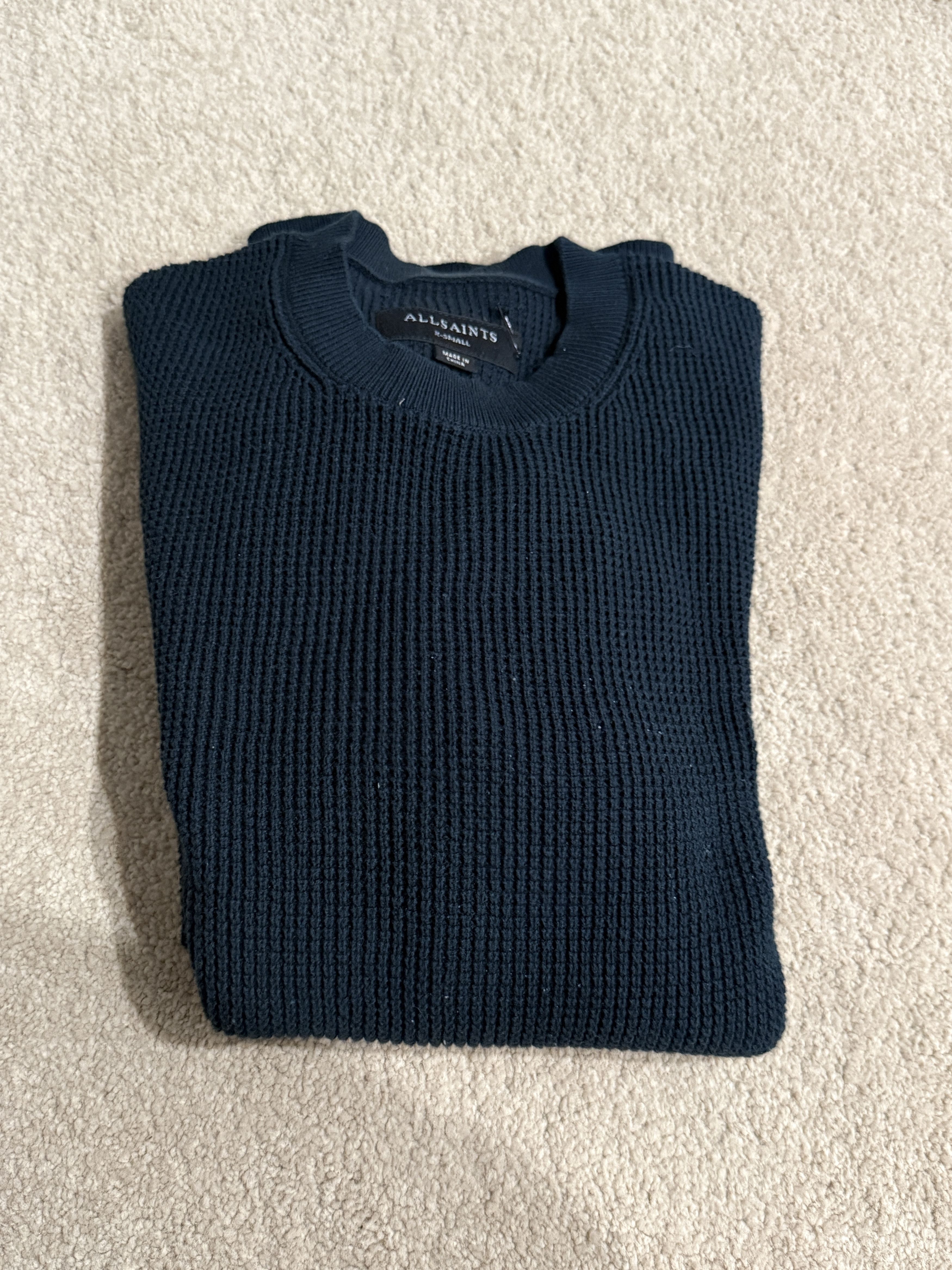 Allsaints New All Saints Navy Blue Men's Sweater XS Size US XS / EU 42 / 0 - 3 Thumbnail