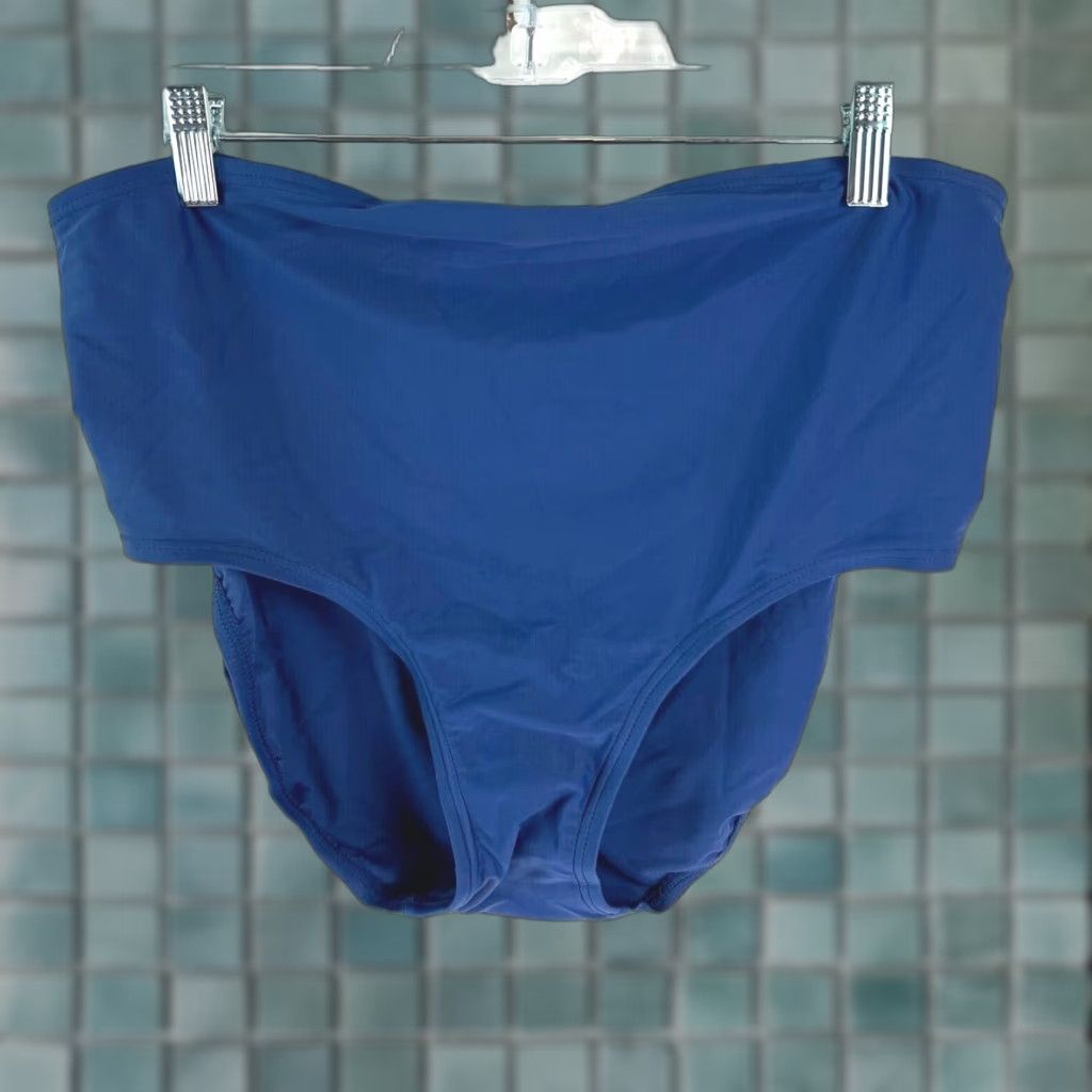 Apt. 9 VINTAGE Croft & Barrow Women's Bikini Bottom Swimsuit Solid Royal Blue Size 18 W Adults Size 40" / US 18 - 1 Thumbnail