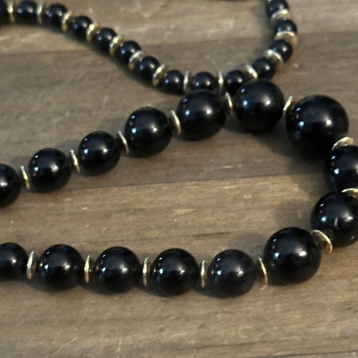 Vintage Vintage black glass bead necklace Size ONE SIZE - 3 Thumbnail